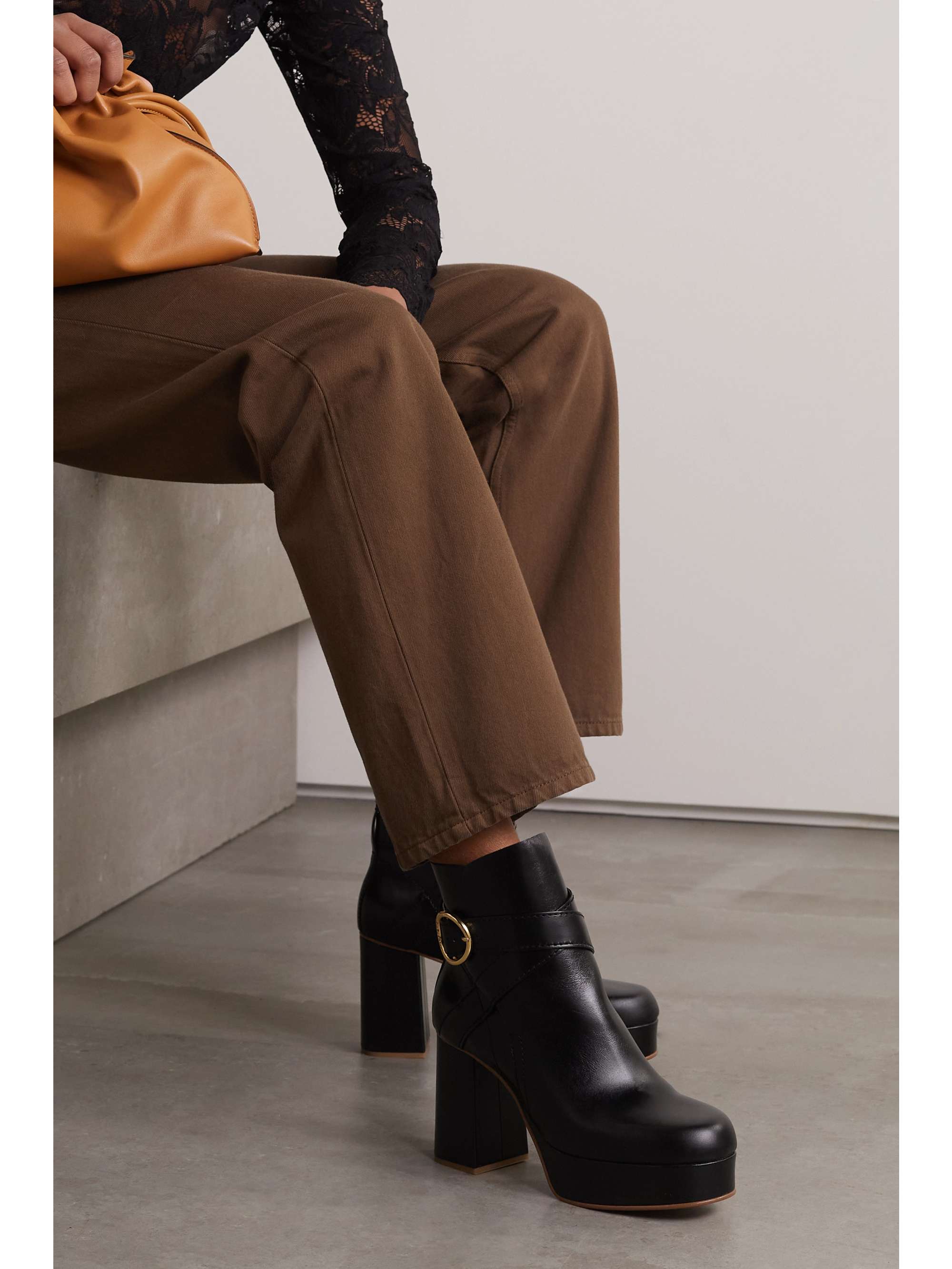 SEE BY CHLOÉ Lyna buckled leather ankle boots