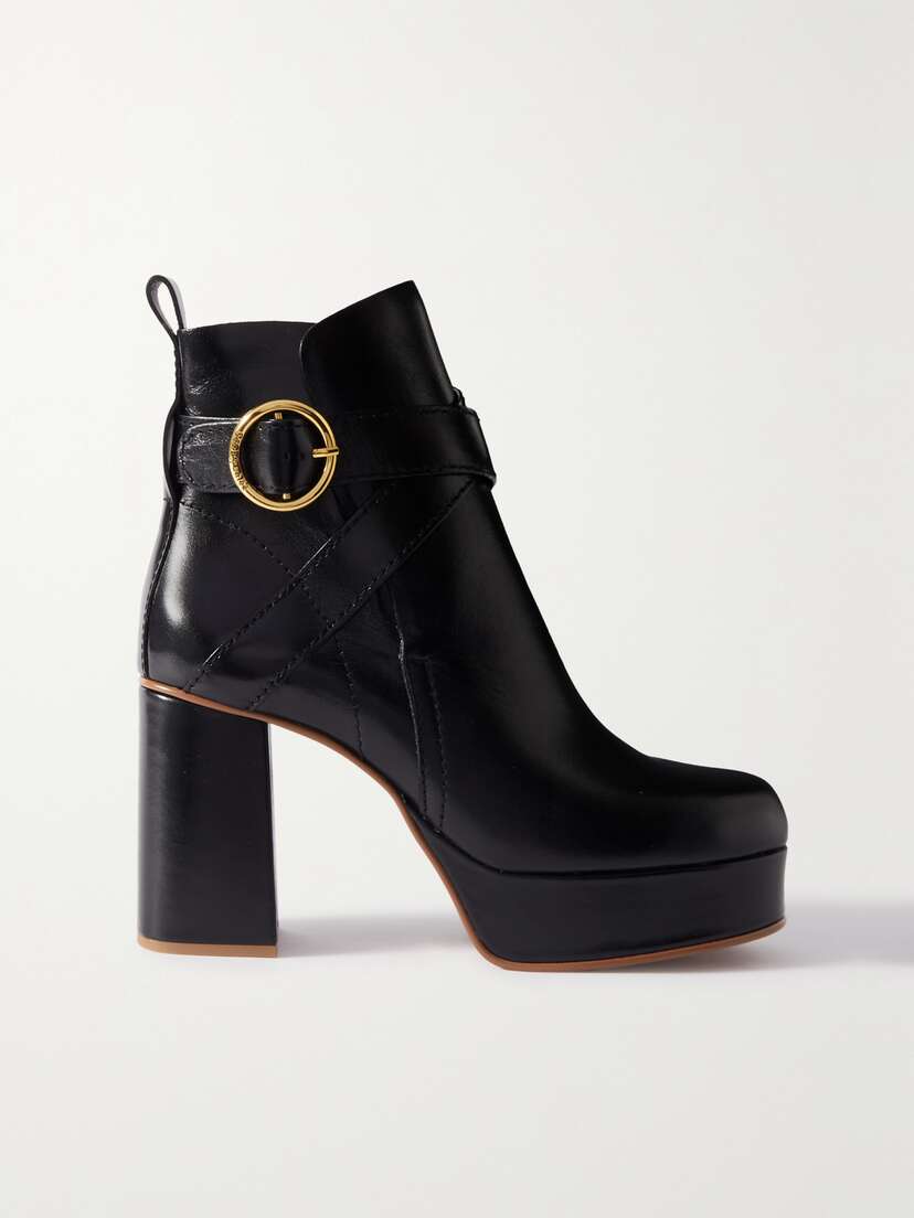 See By Chloé Lyna Buckled Leather Ankle Boots