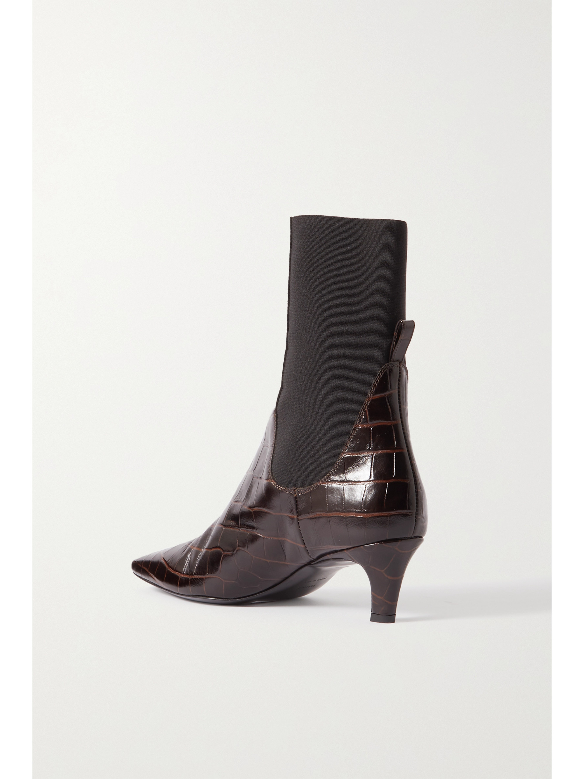 TOTEME + NET SUSTAIN The Mid Heel croc-effect leather ankle boots