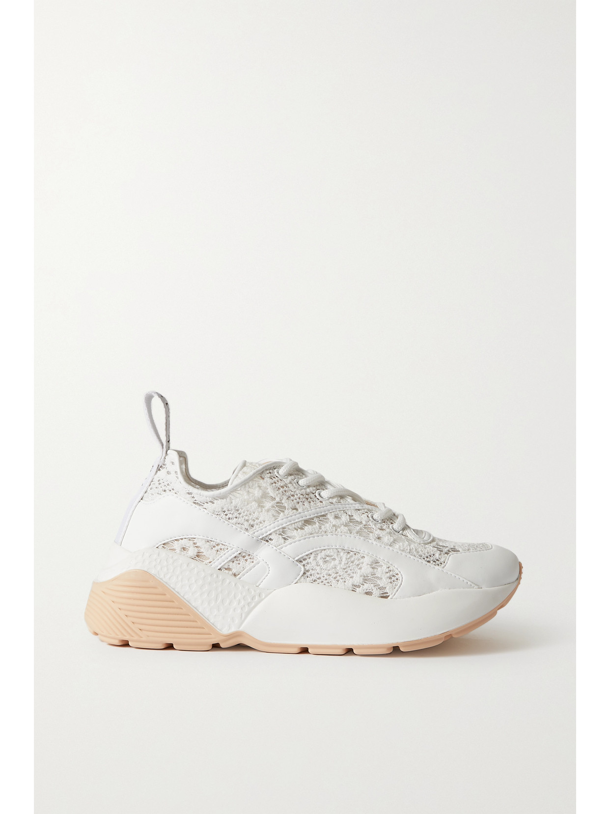 Stella McCartney - Eclypse Vegetarian Leather-trimmed Lace Sneakers - White