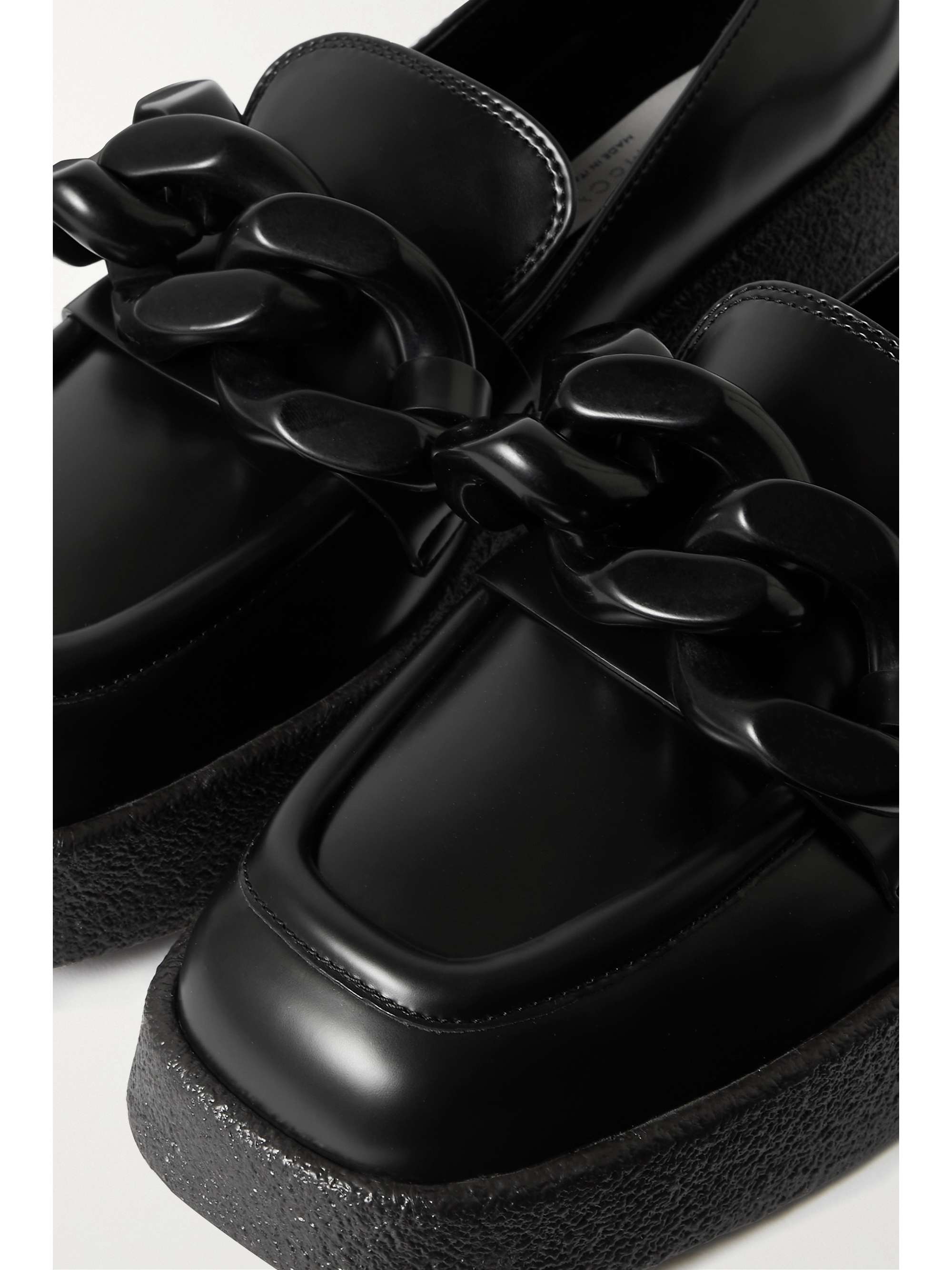 STELLA MCCARTNEY Skyla chain-embellished vegetarian leather platform loafers