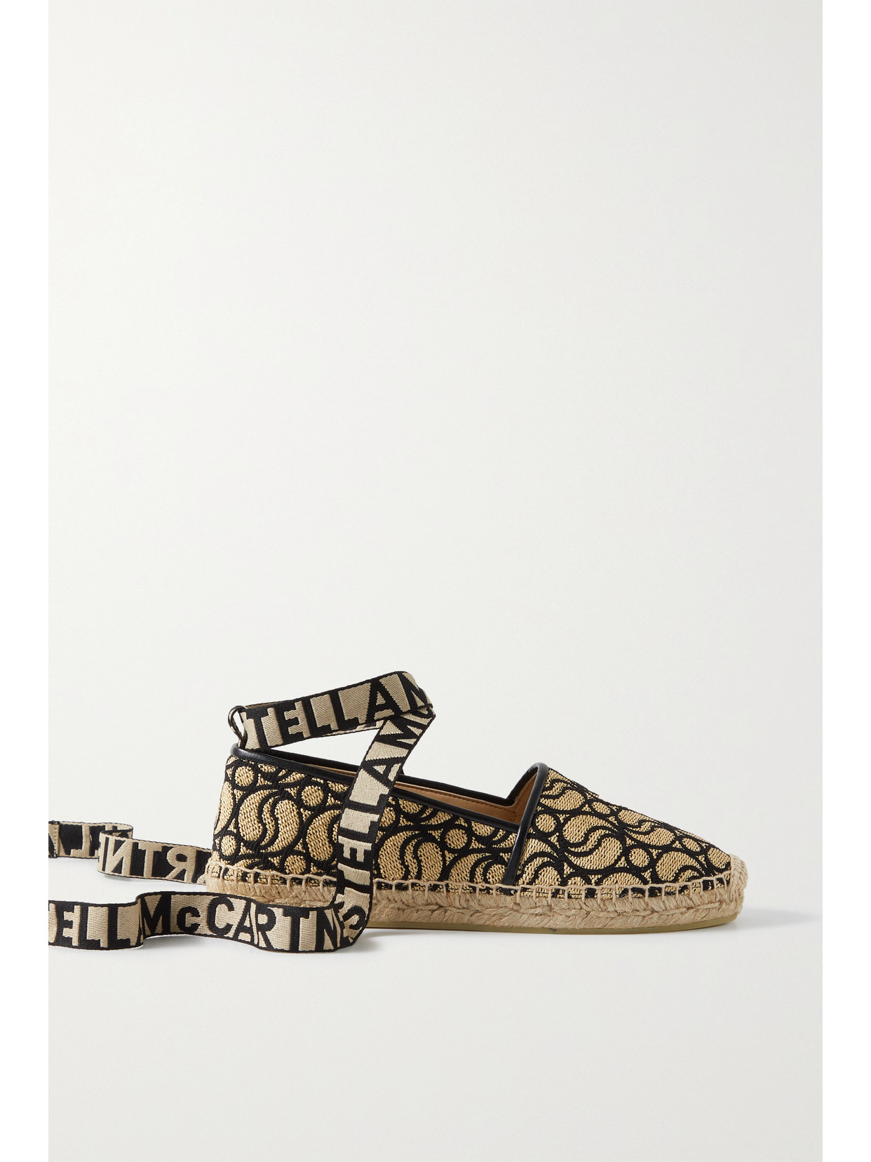 Stella McCartney - Gaia Embroidered Raffia-canvas Espadrilles - Neutrals