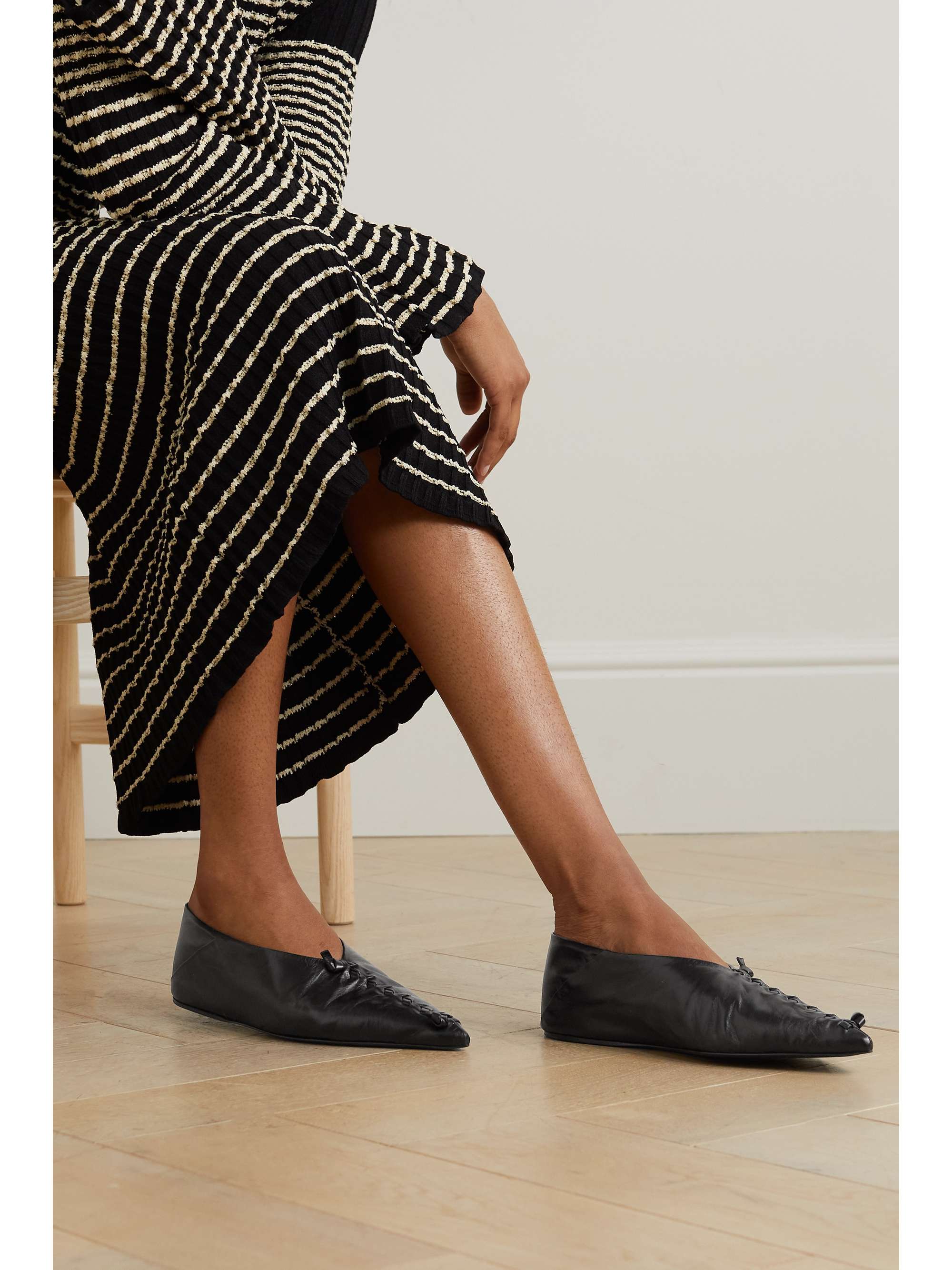 SANDER Leather point-toe flats | NET-A-PORTER