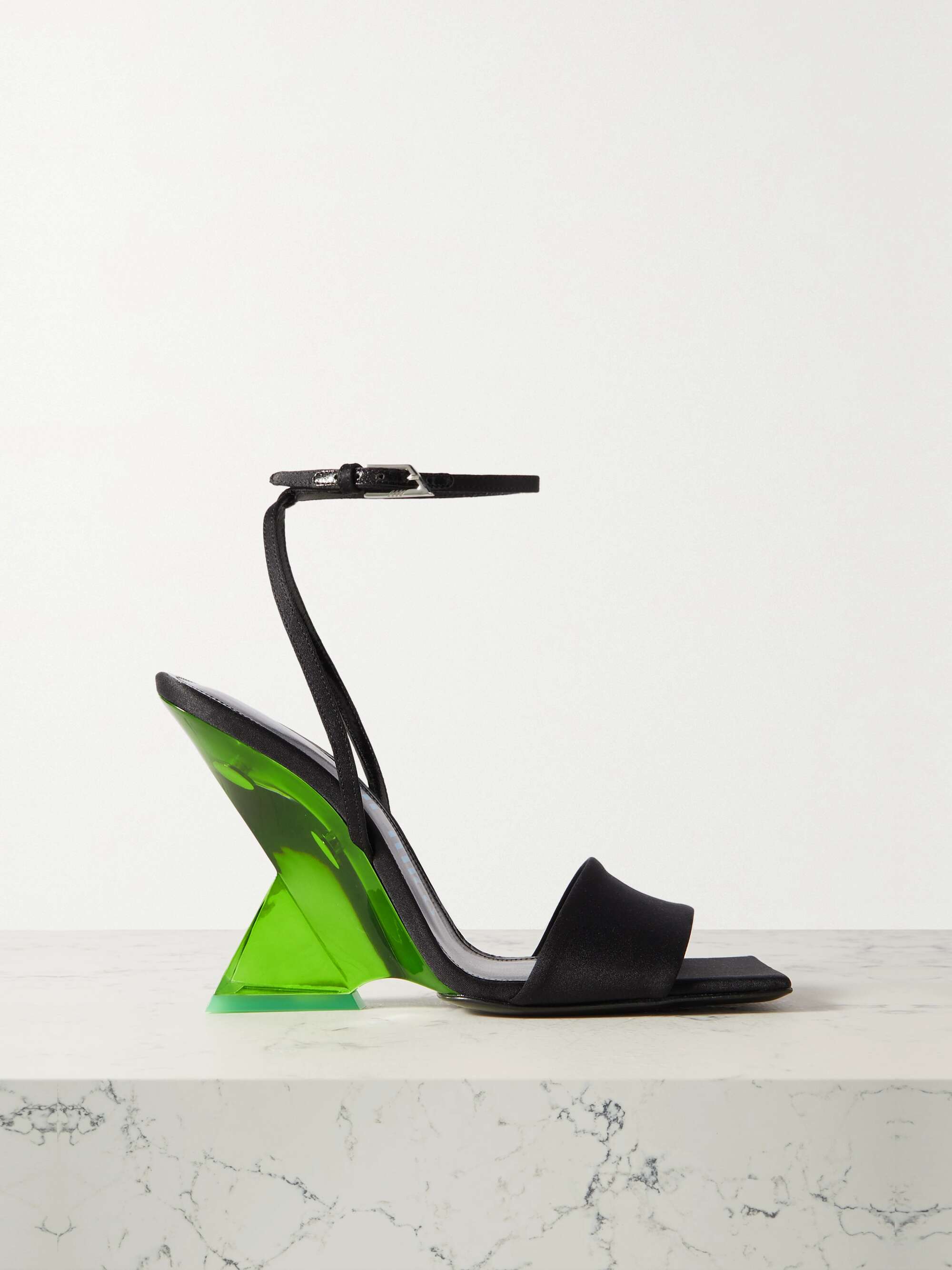 THE ATTICO Cheope satin wedge sandals | NET-A-PORTER