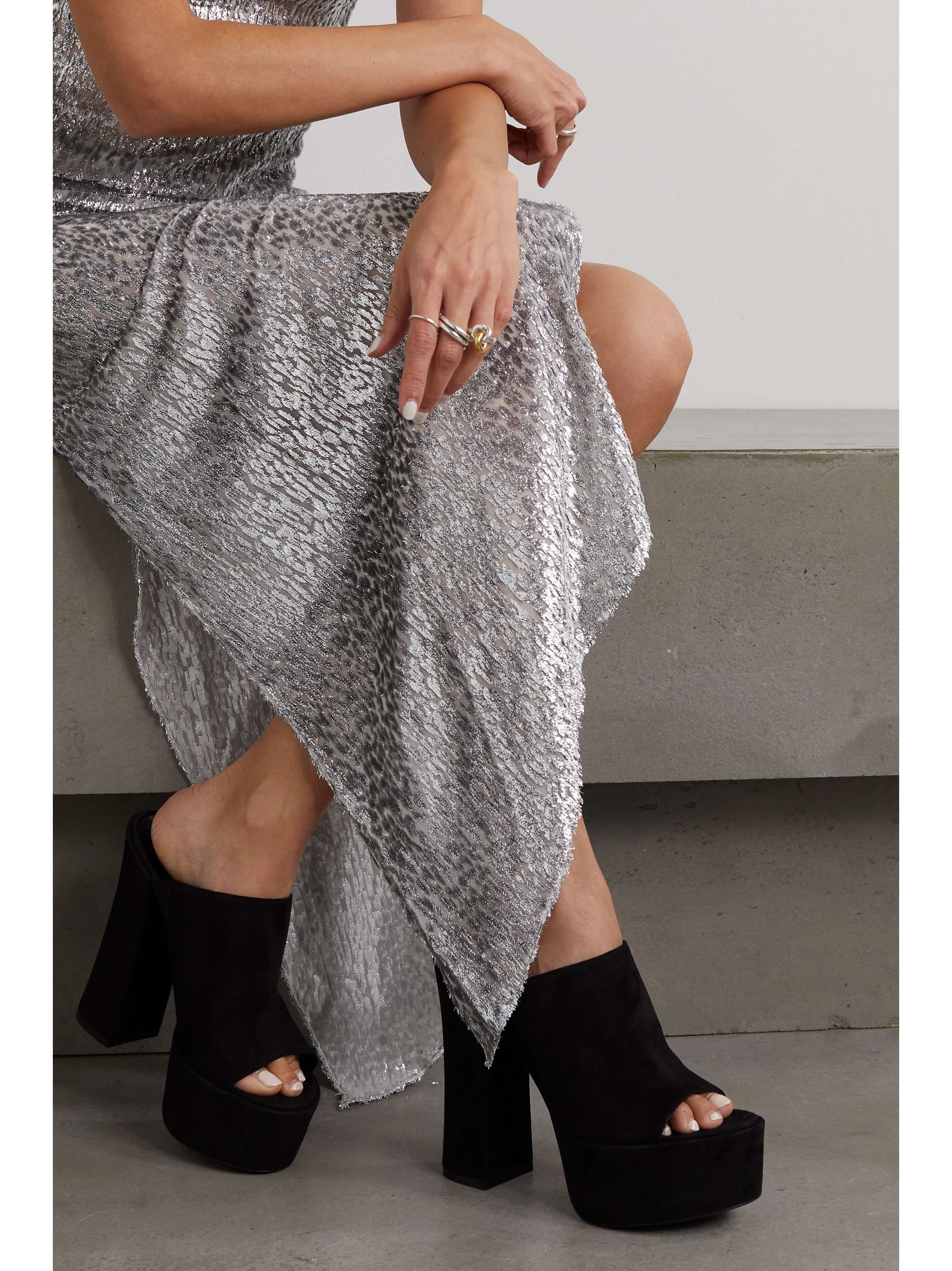 STUART WEITZMAN Skyhigh suede platform mules