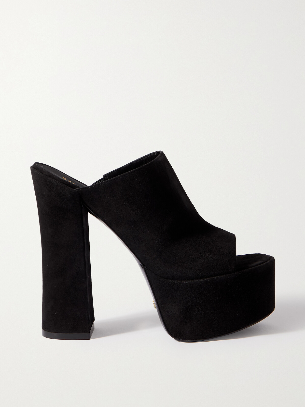 Stuart Weitzman - Skyhigh Suede Platform Mules - Black