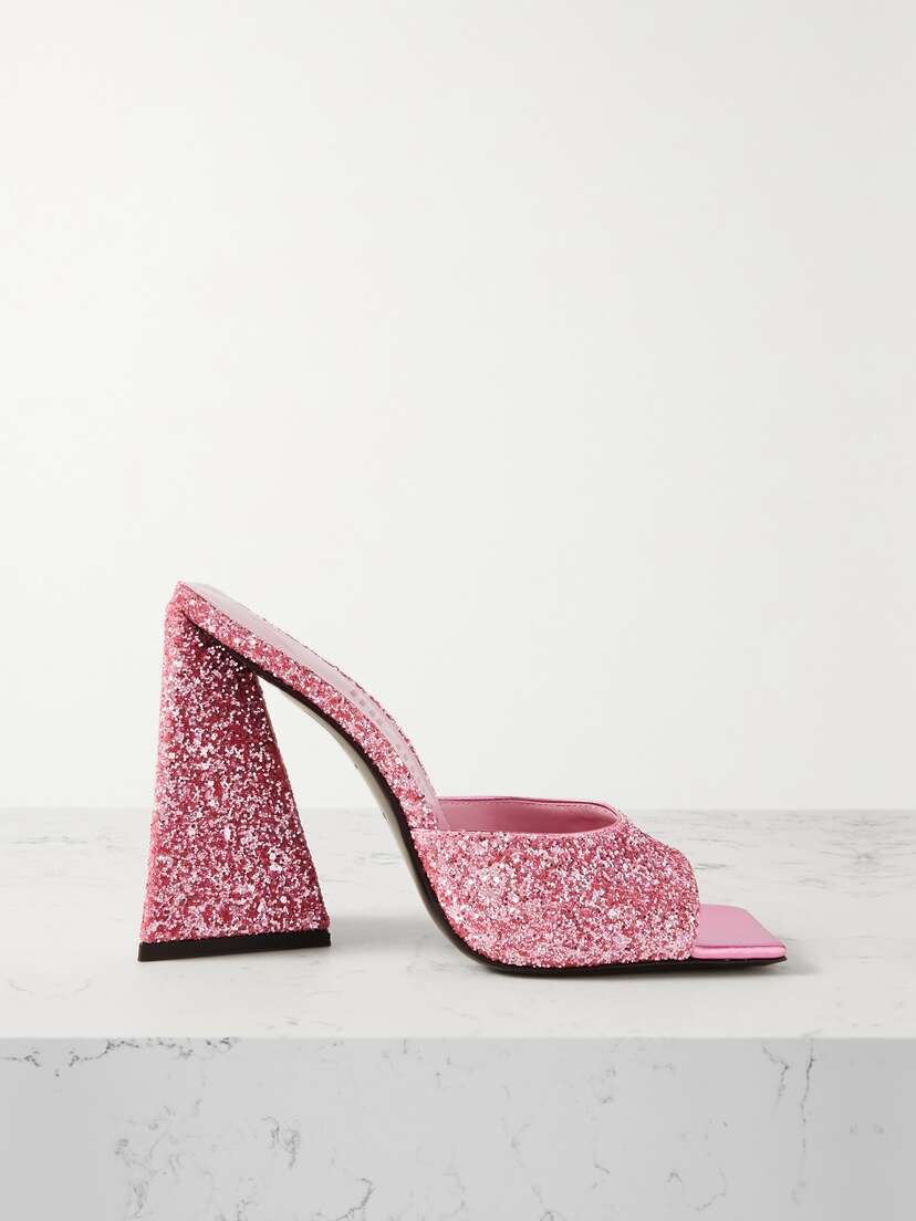 The Attico Devon Glittered Leather Mules