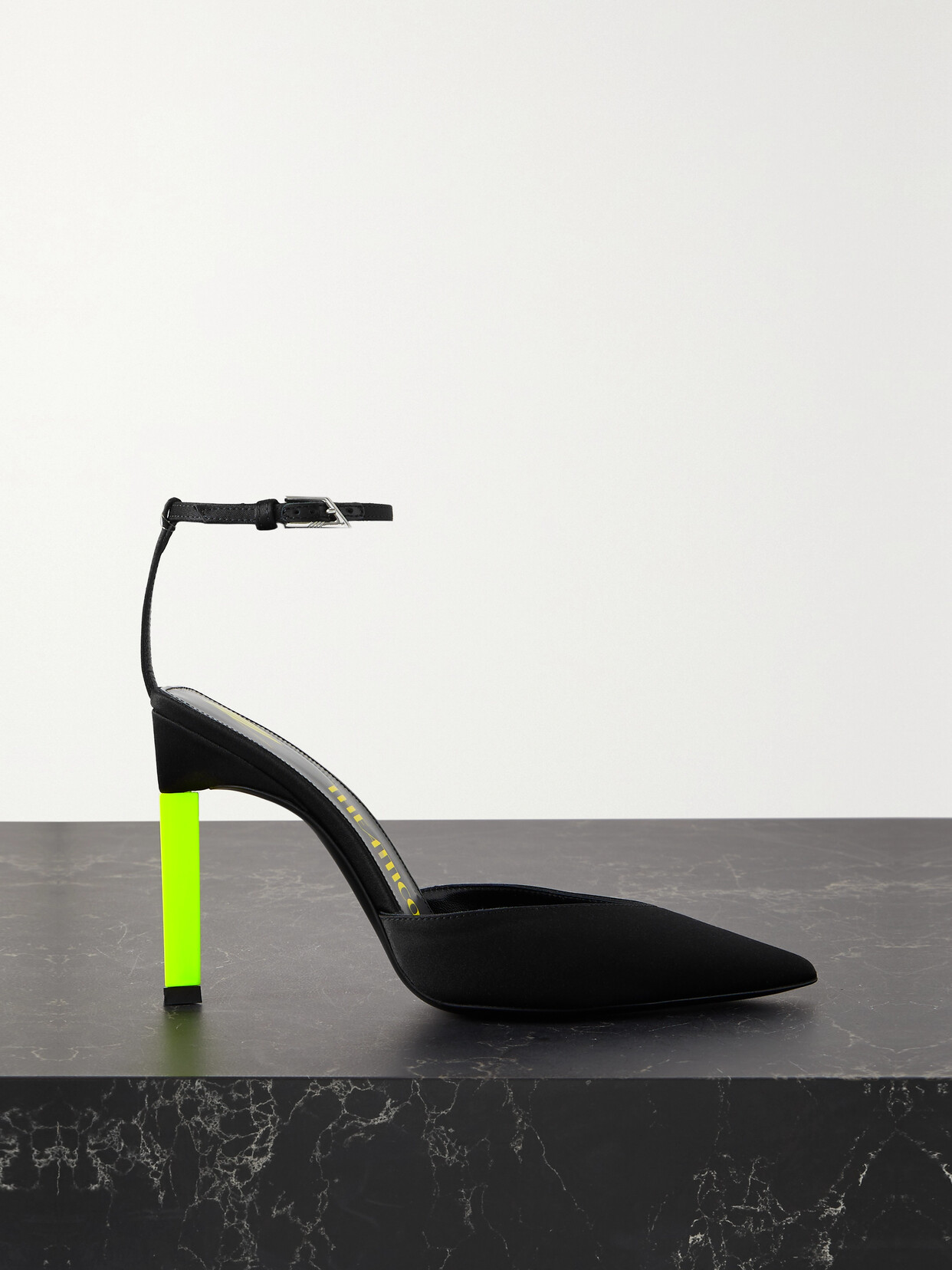 The Attico Perine Satin Pumps - Black