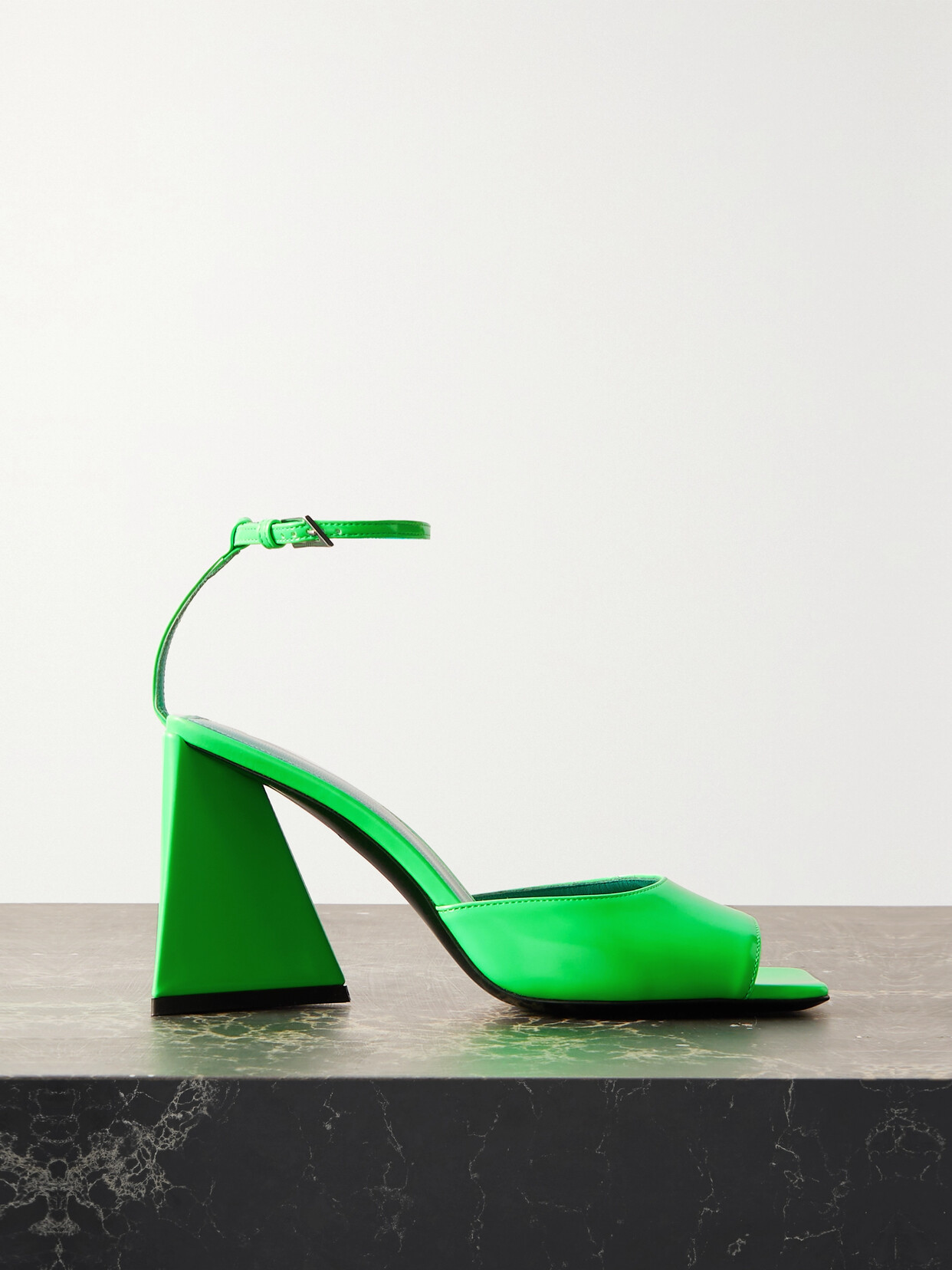 The Attico Piper Leather Sandals - Green