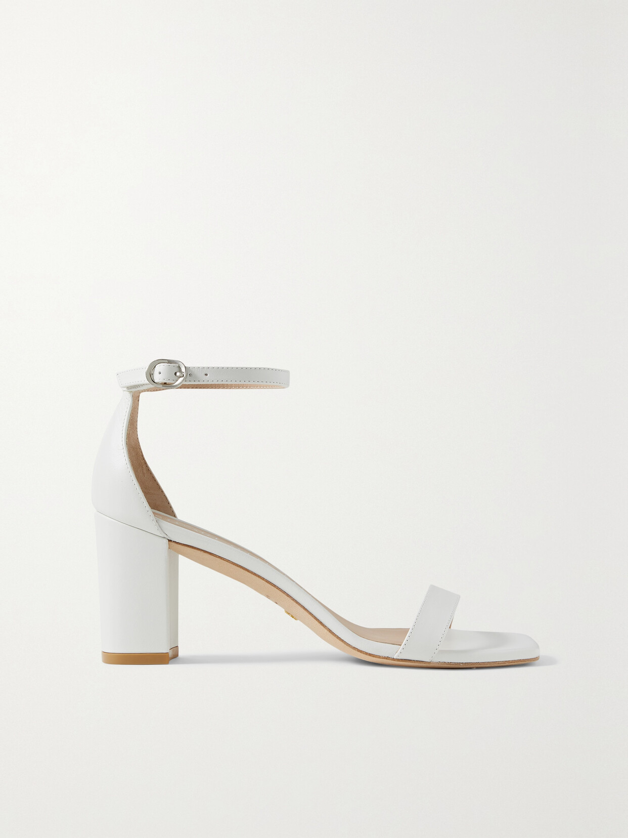 Stuart Weitzman Nudistcurve Leather Sandals In White