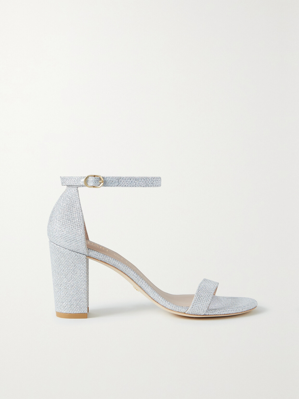 Stuart Weitzman - Nearlynude Glittered Mesh Sandals - Silver