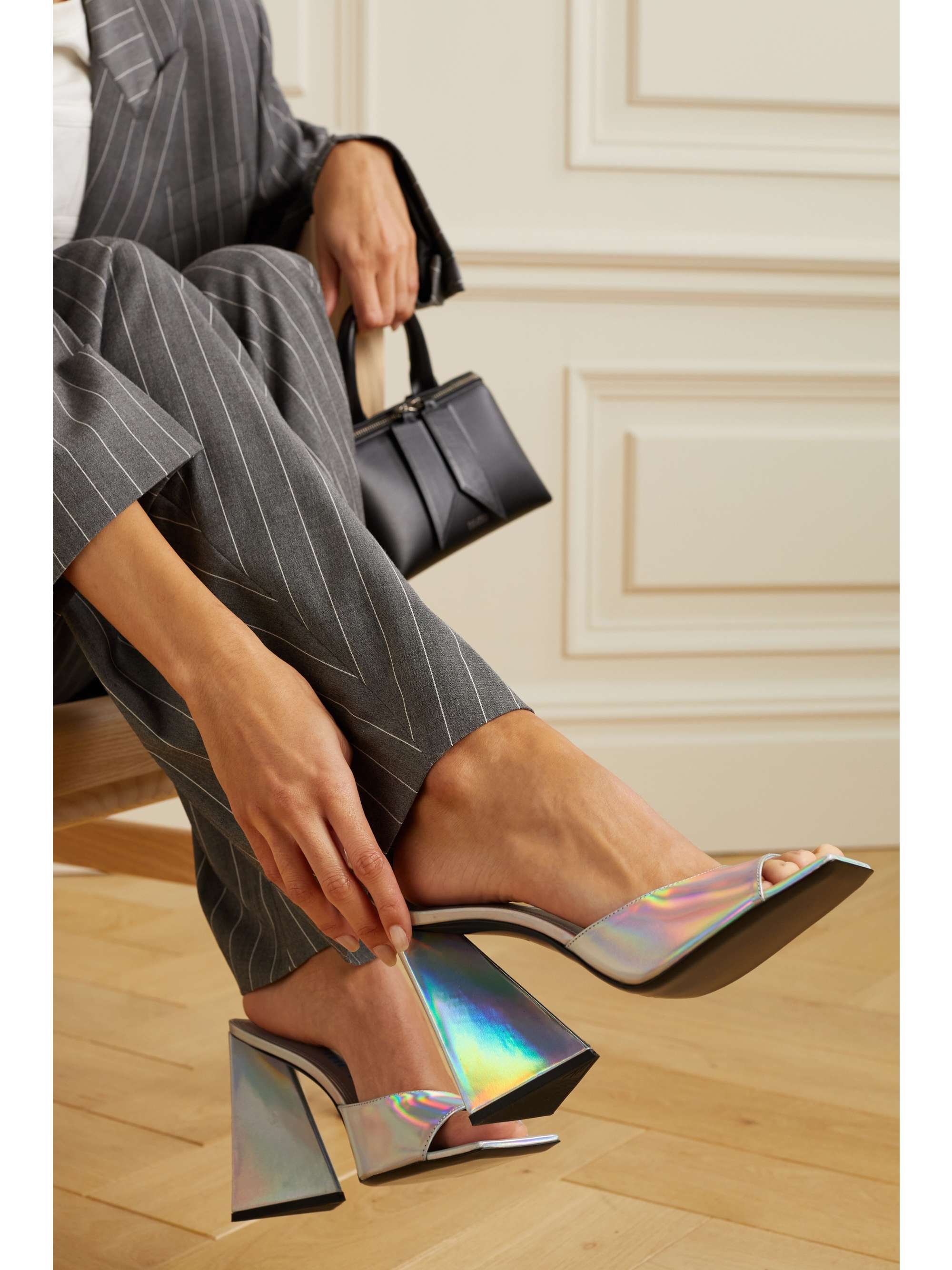 the attico devon patent leather mules