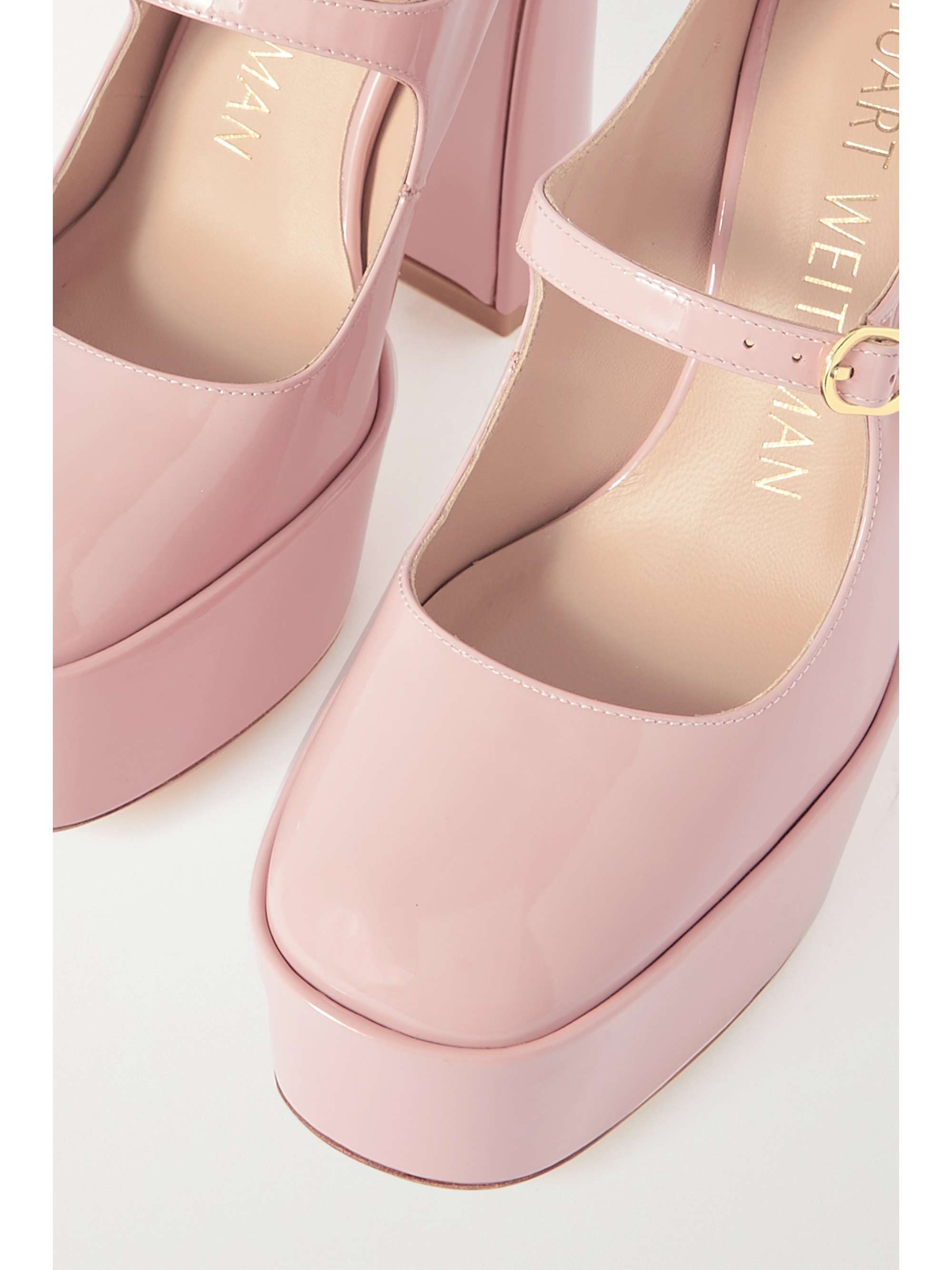 STUART WEITZMAN Skyhigh patentleather platform Mary Jane pumps NETA