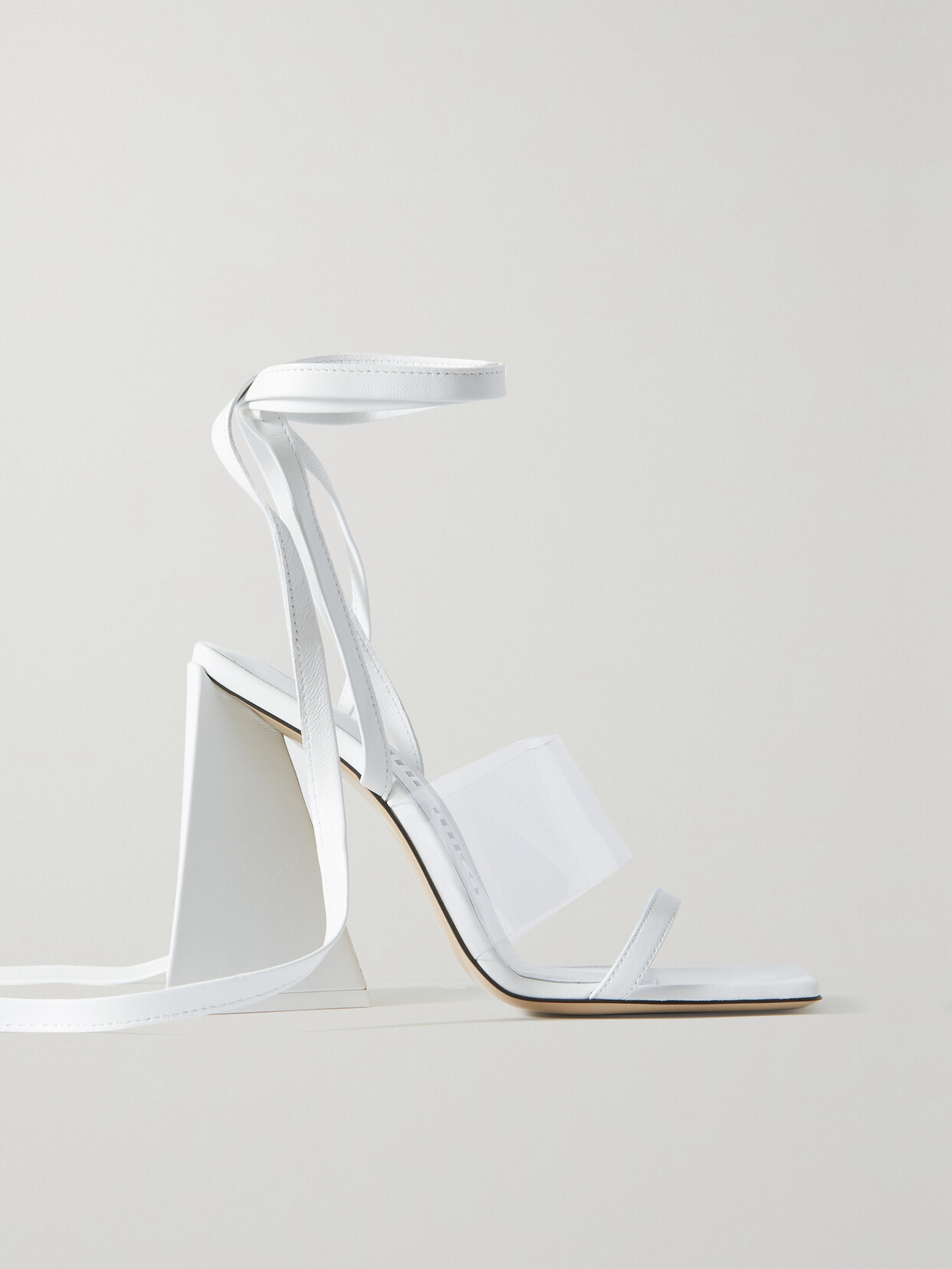 The Attico Isa Leather And Pvc Sandals - White