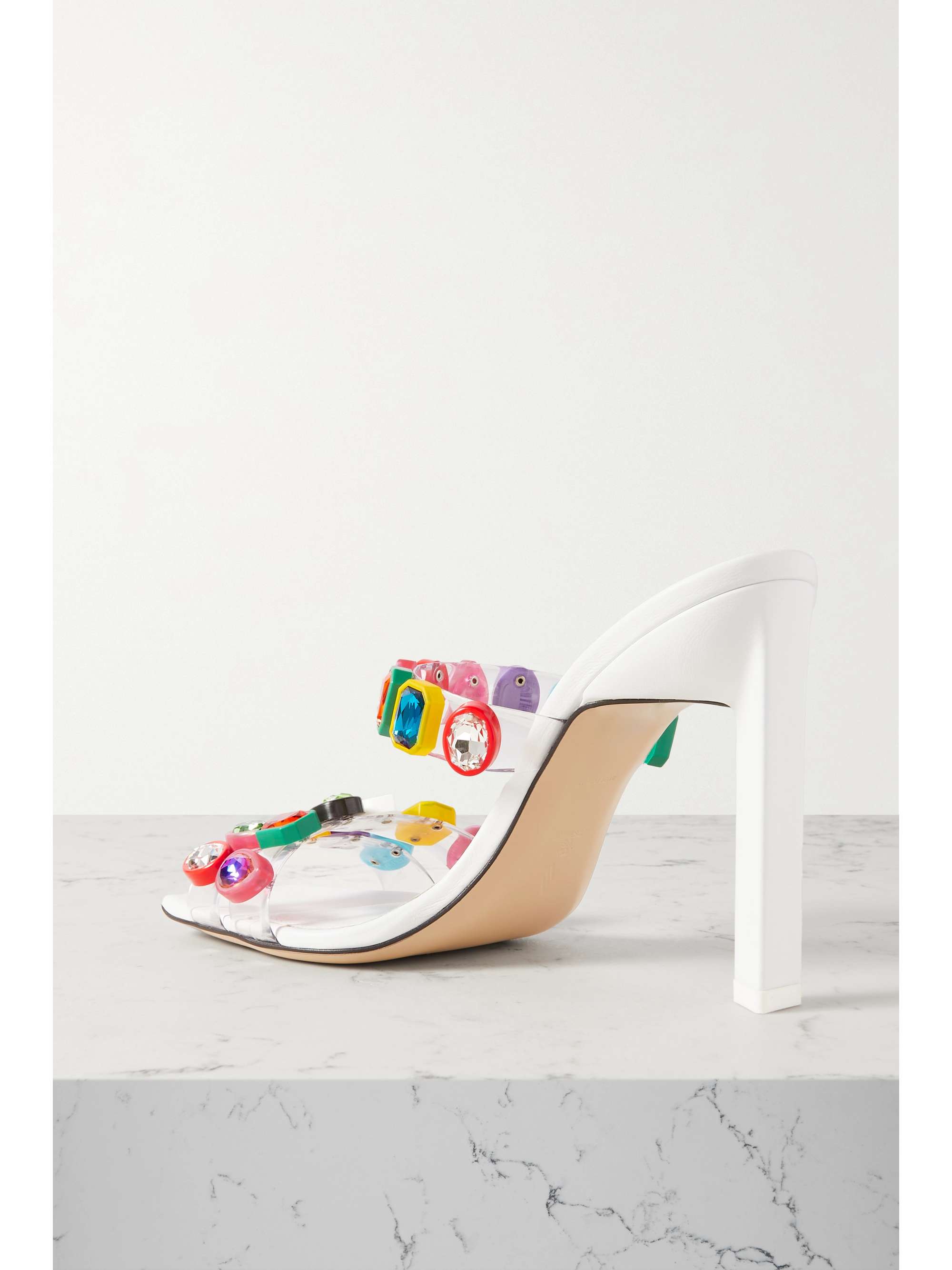THE ATTICO Nanci embellished PVC mules