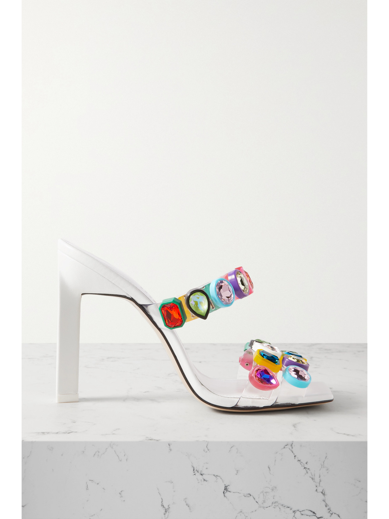 The Attico - Nanci Embellished Pvc Mules - White