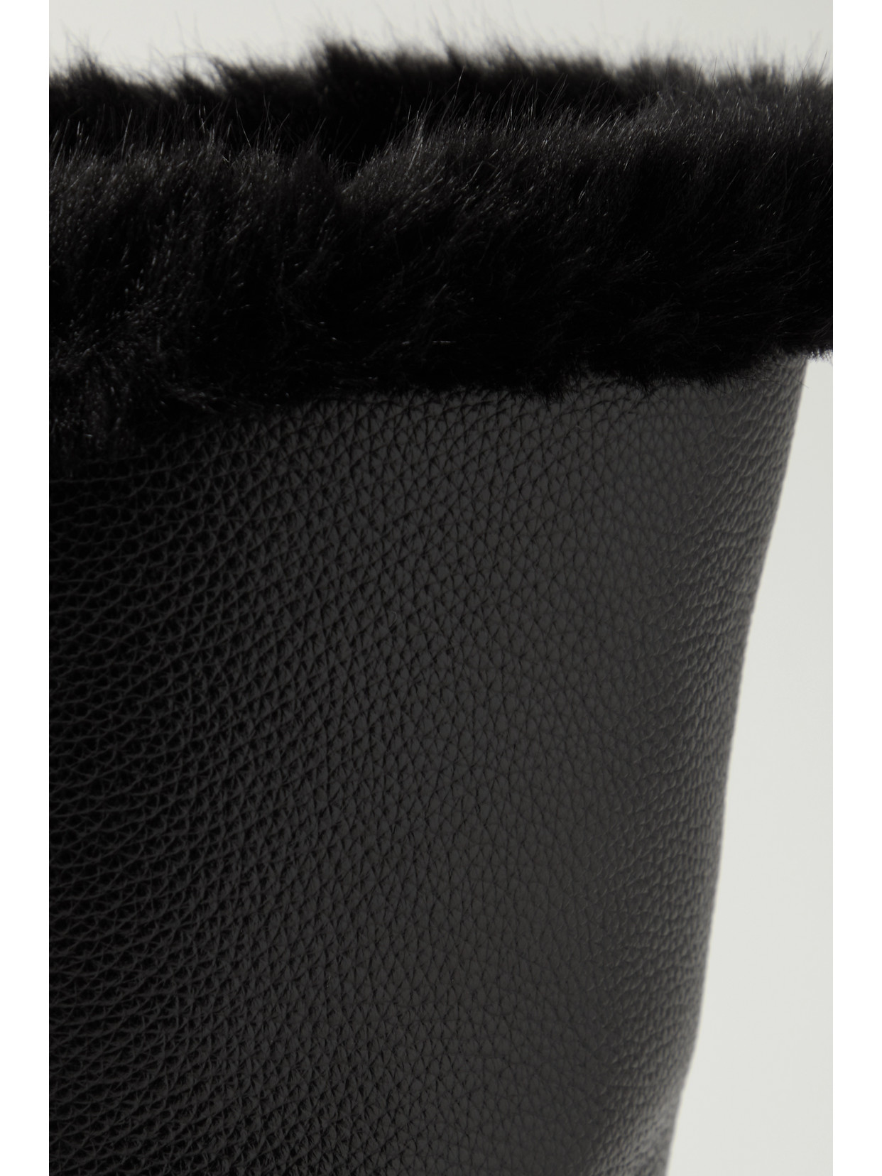 Shop Totême The Off-duty Faux Fur-lined Textured-leather Boots In Black