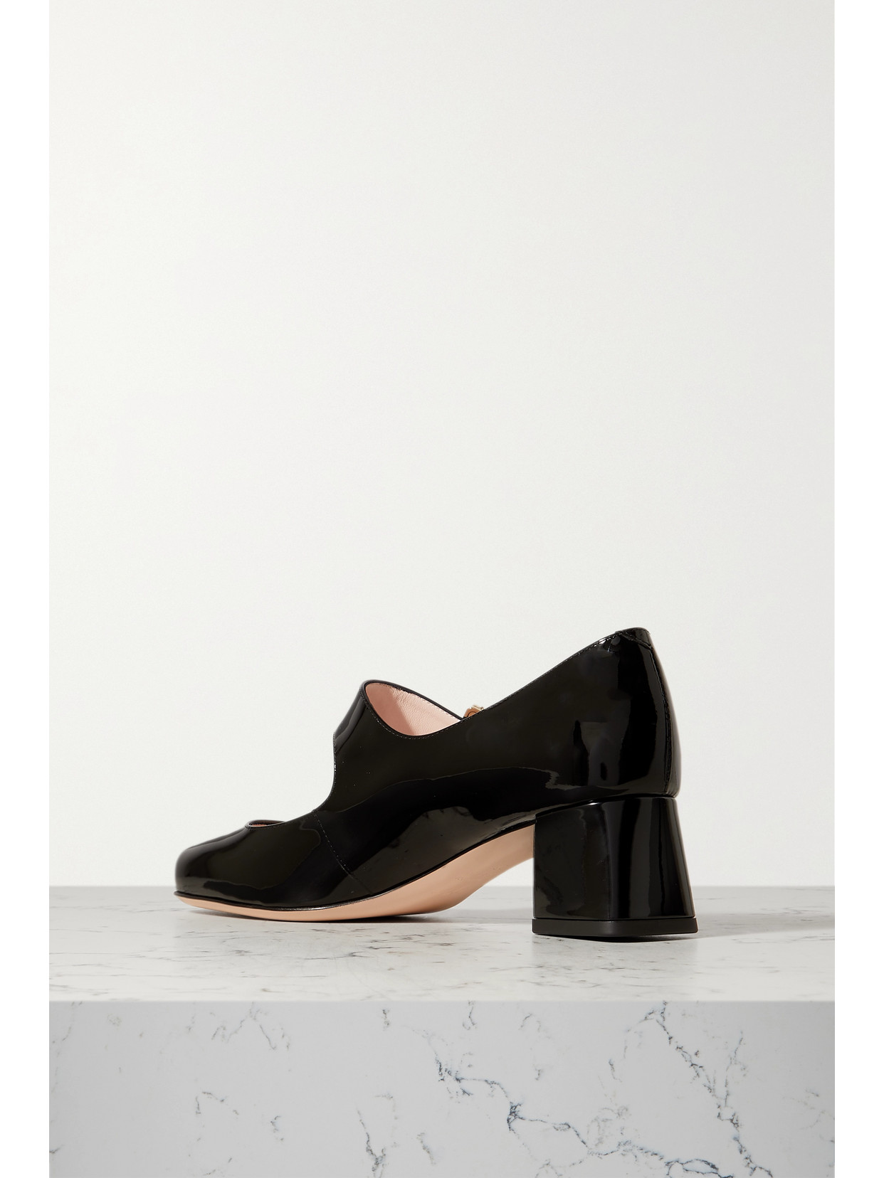 Roger Vivier Black Calfskin Tres Strass Babies 45 Pumps In Black