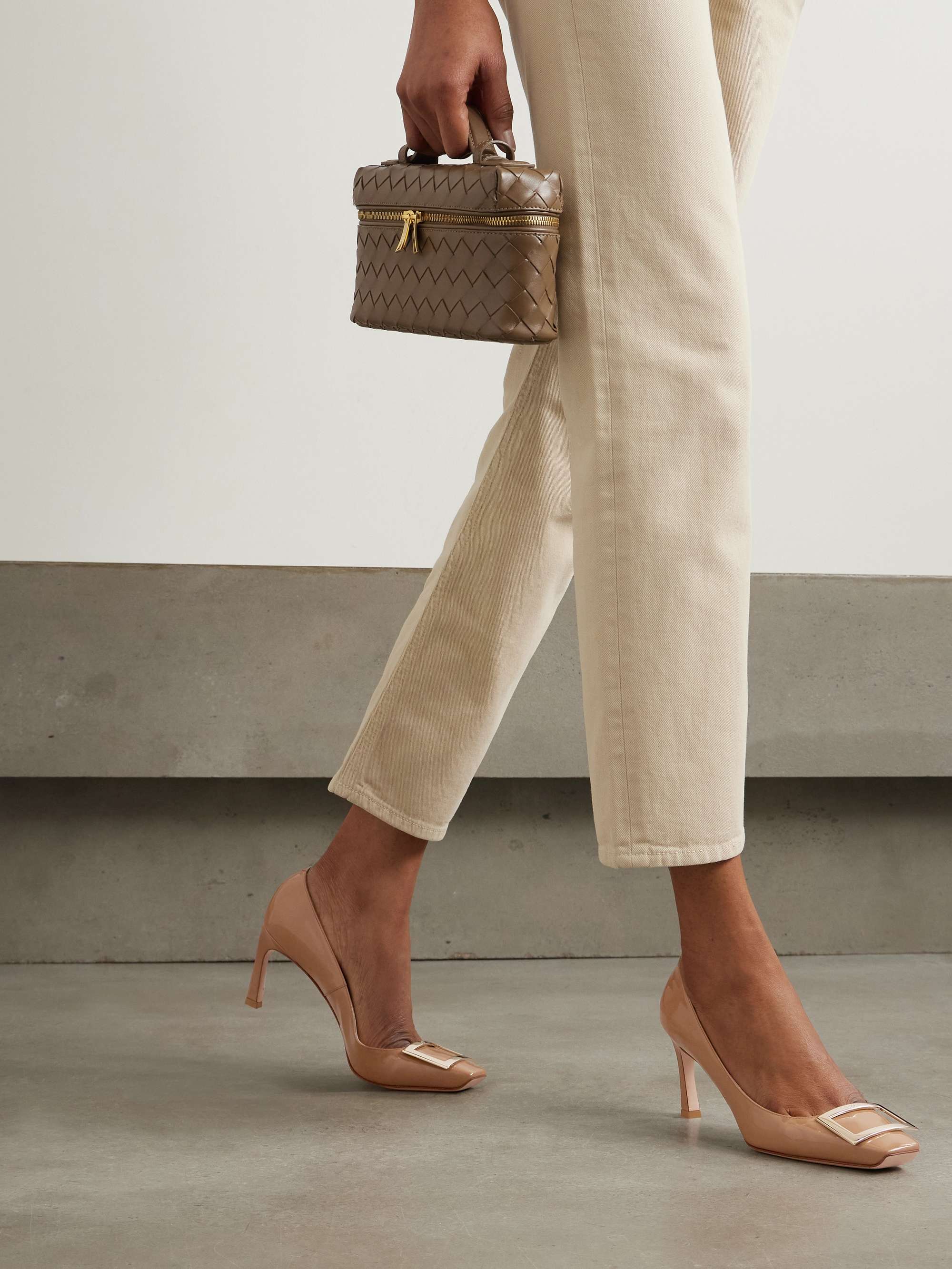 ROGER VIVIER Belle Vivier Trompette embellished patent-leather pumps
