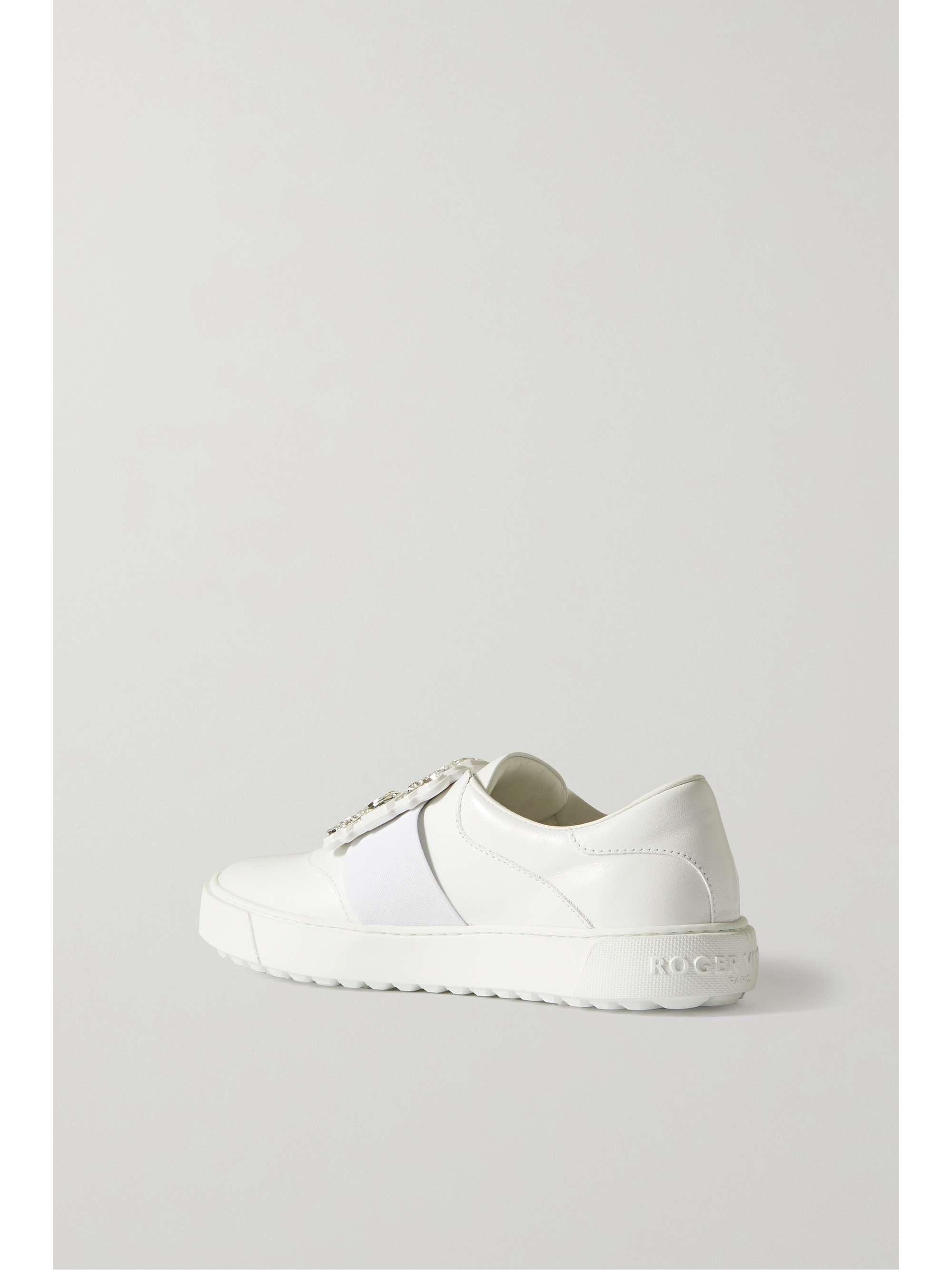 ROGER VIVIER Viv Golf crystal-embellished buckled leather sneakers