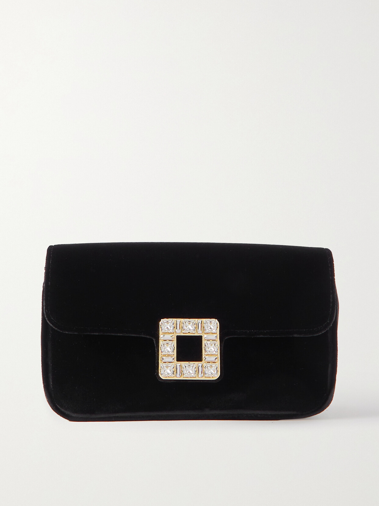 Roger Vivier - Jeu De Fille Strass Crystal-embellished Velvet Clutch - Black