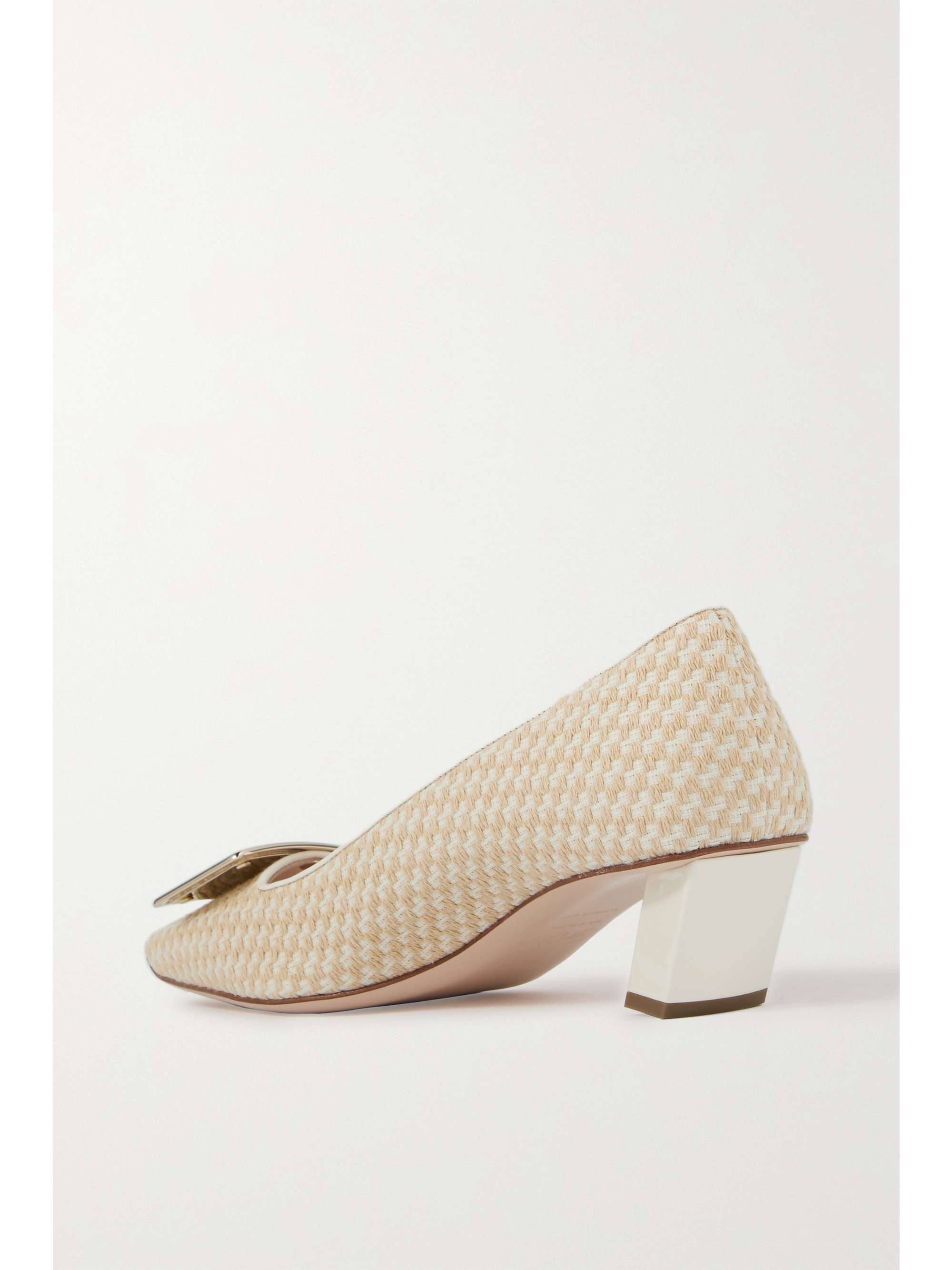 ROGER VIVIER Belle Vivier leather-trimmed bouclé-tweed pumps