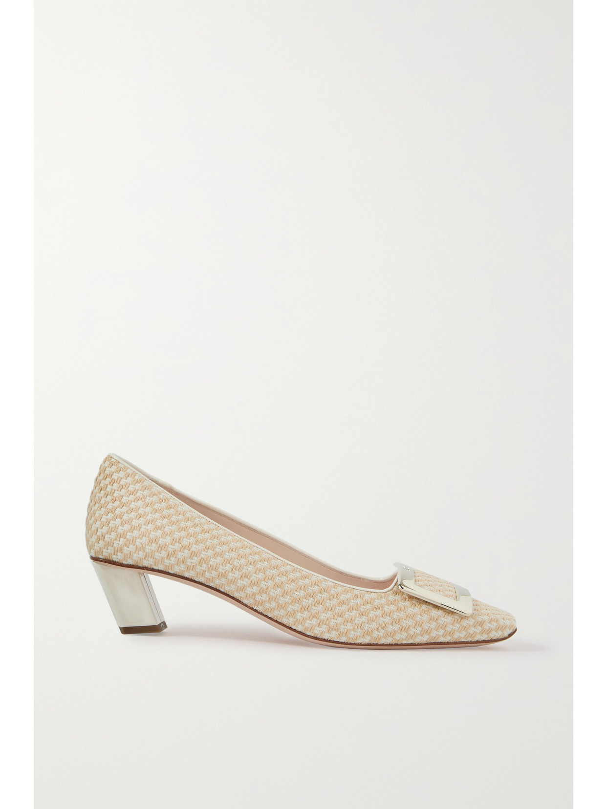 Roger Vivier - Belle Vivier Leather-trimmed Bouclé-tweed Pumps - Cream