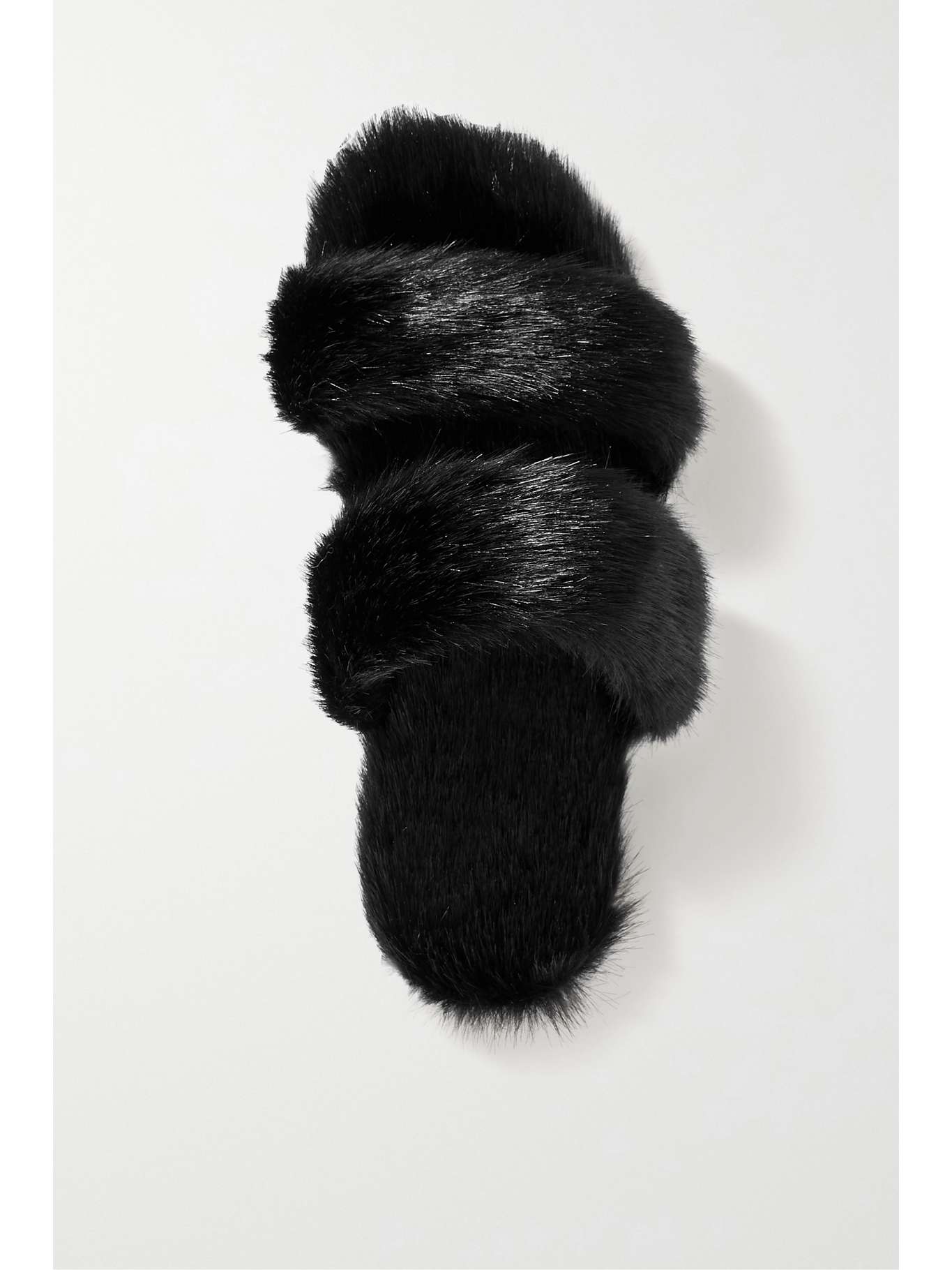 SAINT LAURENT Bleach faux fur slides NETAPORTER