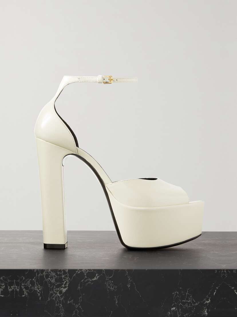 Saint Laurent Jodie Leather Platform Sandals
