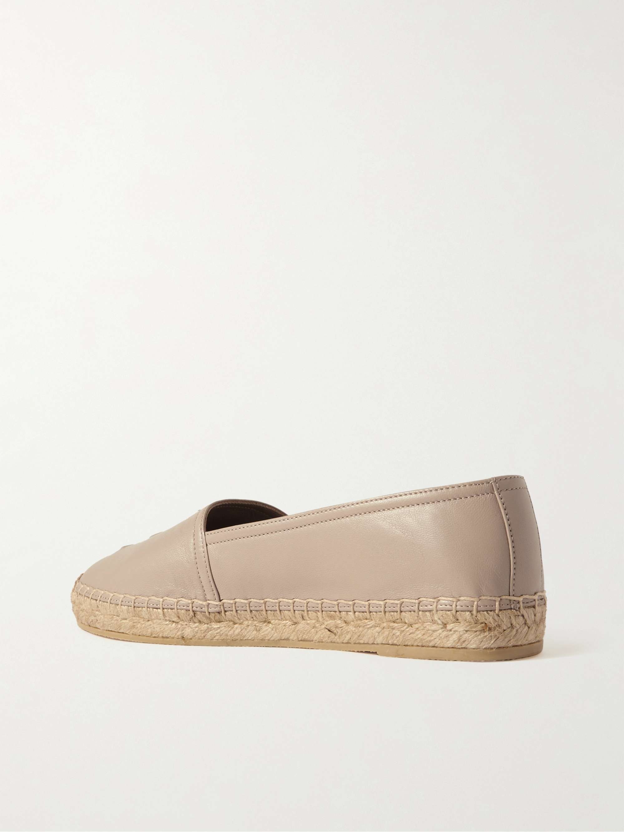 Logo embossed leather espadrilles neutral IT34.5