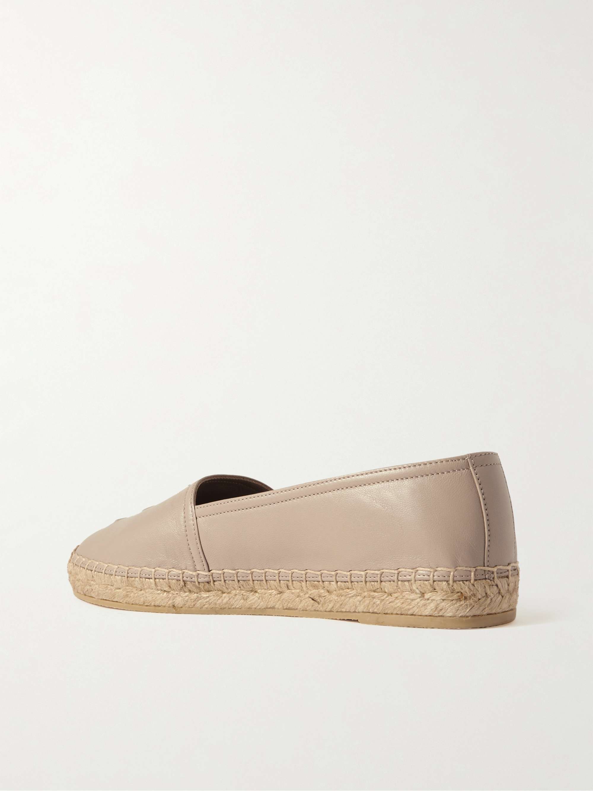 Monogram Leather Espadrilles in White - Saint Laurent