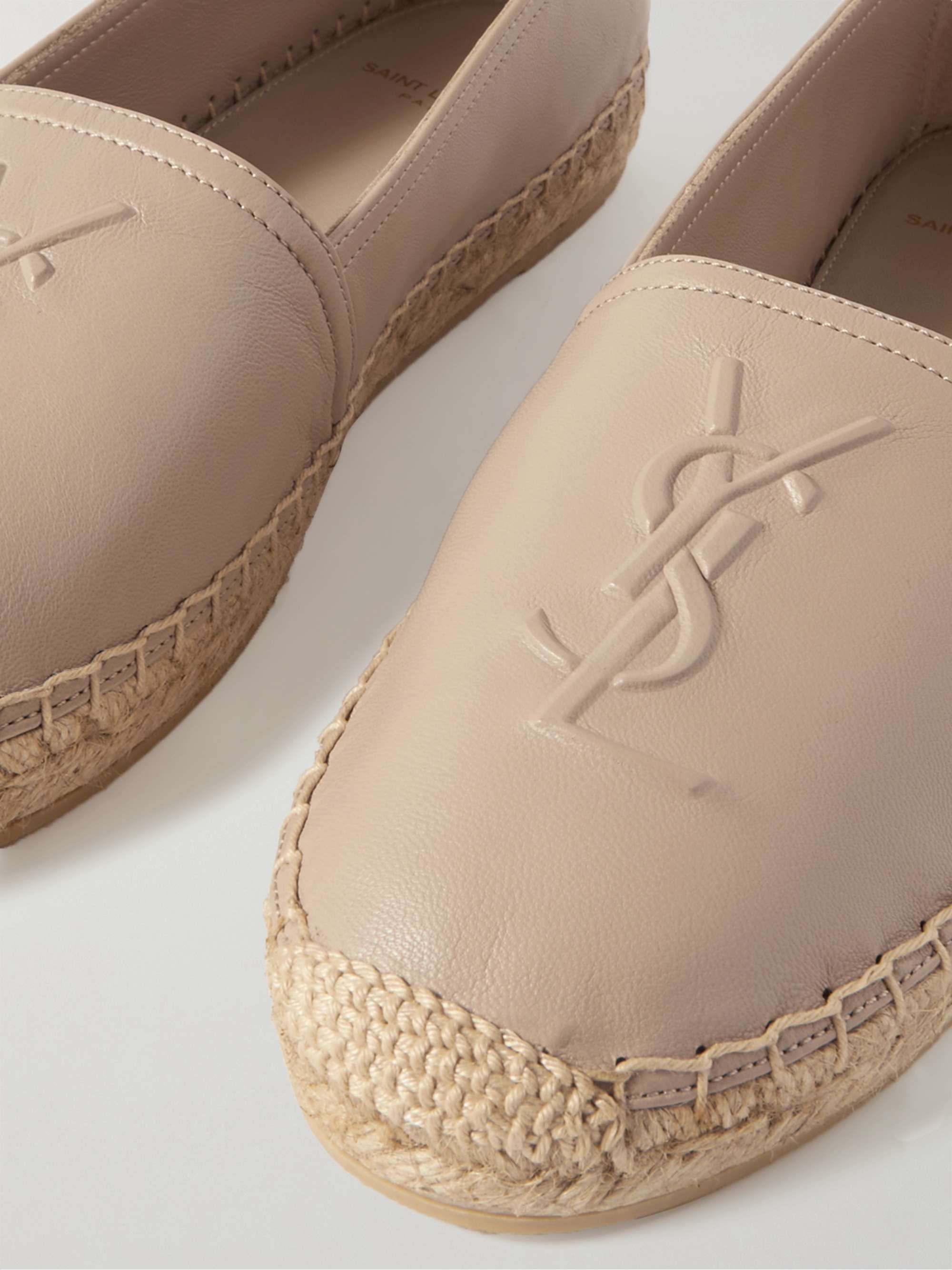 Saint Laurent debossed-logo Espadrilles - Neutrals