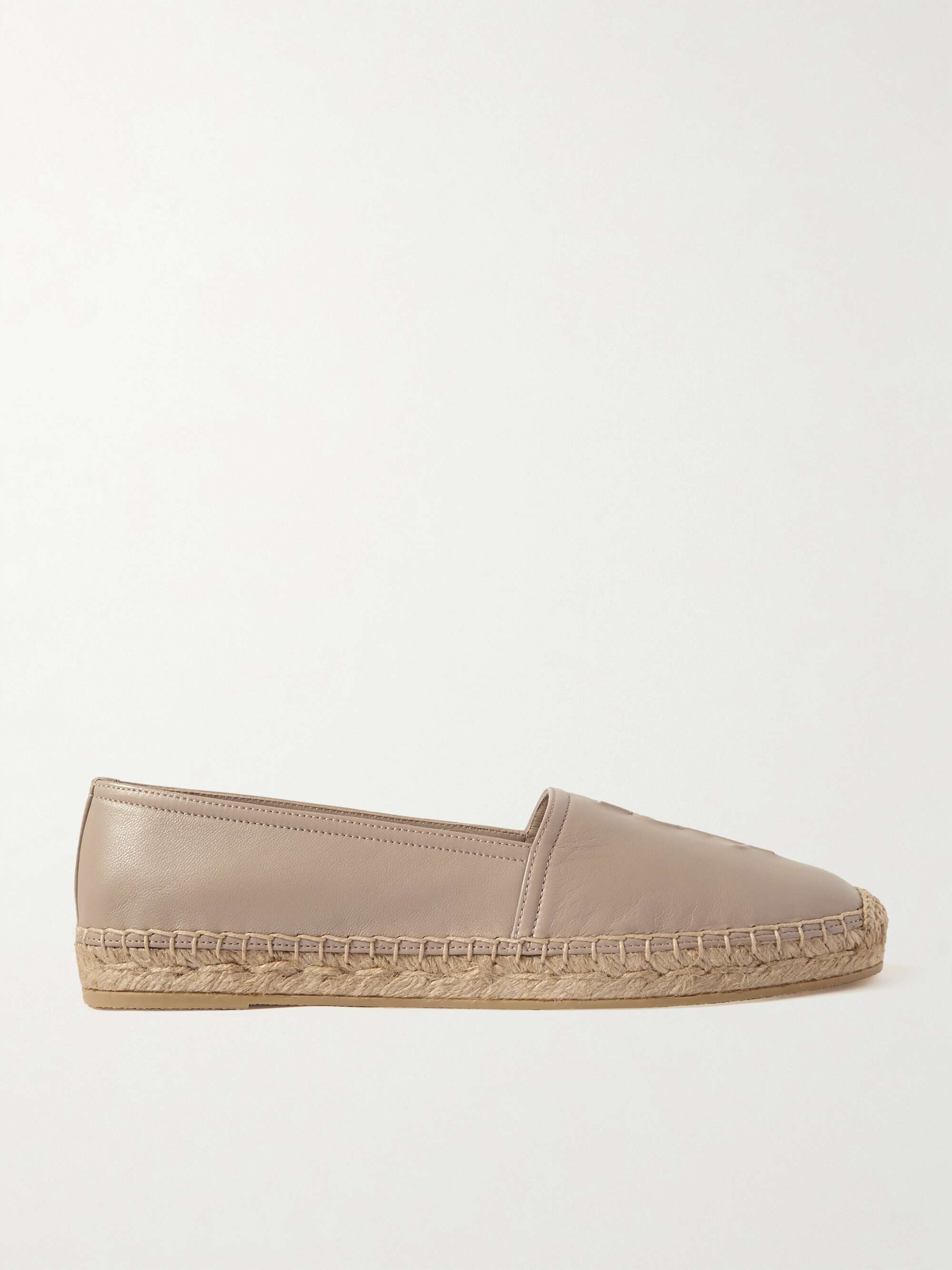 SAINT LAURENT Logo-embossed leather espadrilles | NET-A-PORTER