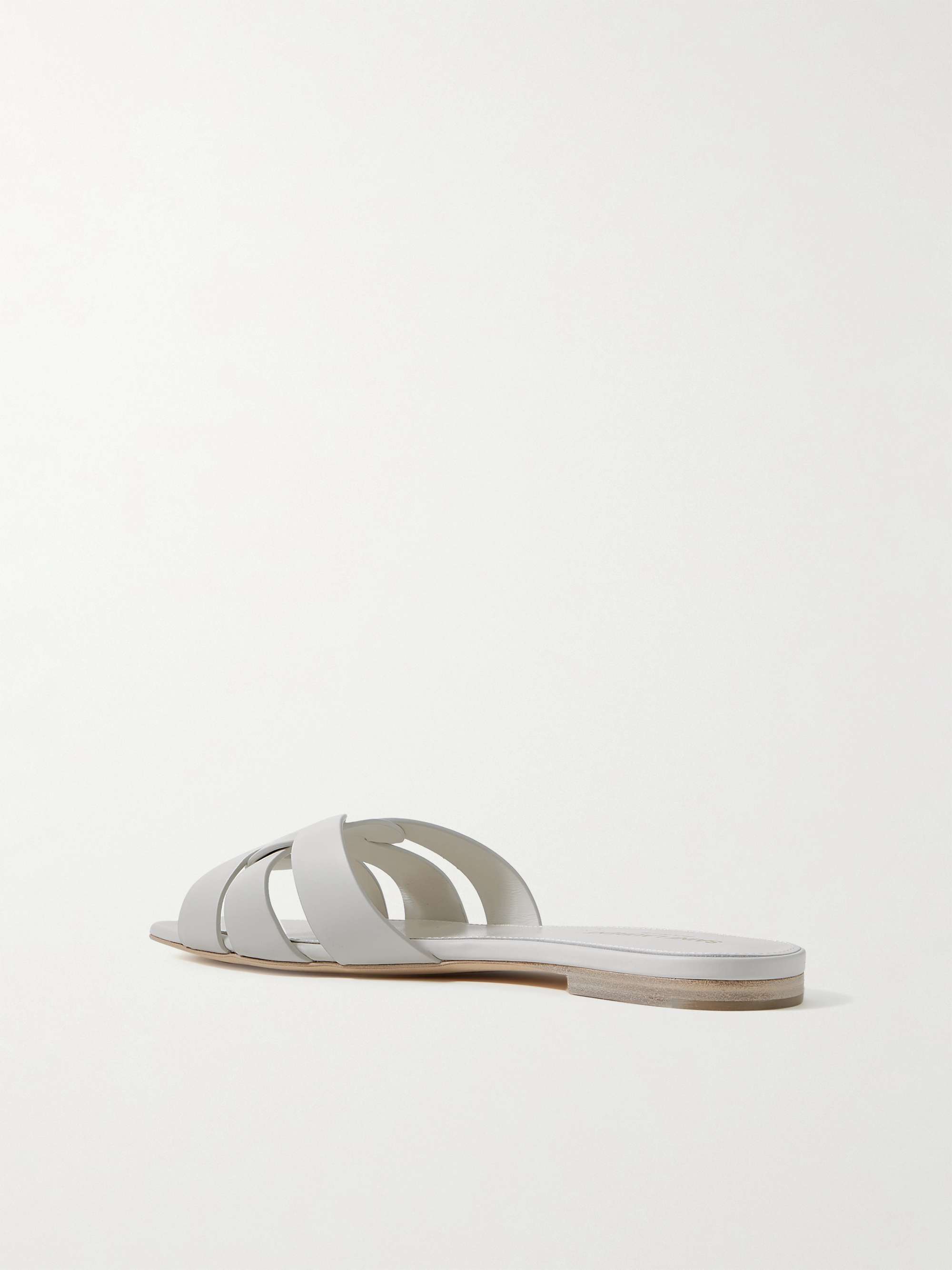 SAINT LAURENT Tribute woven leather slides