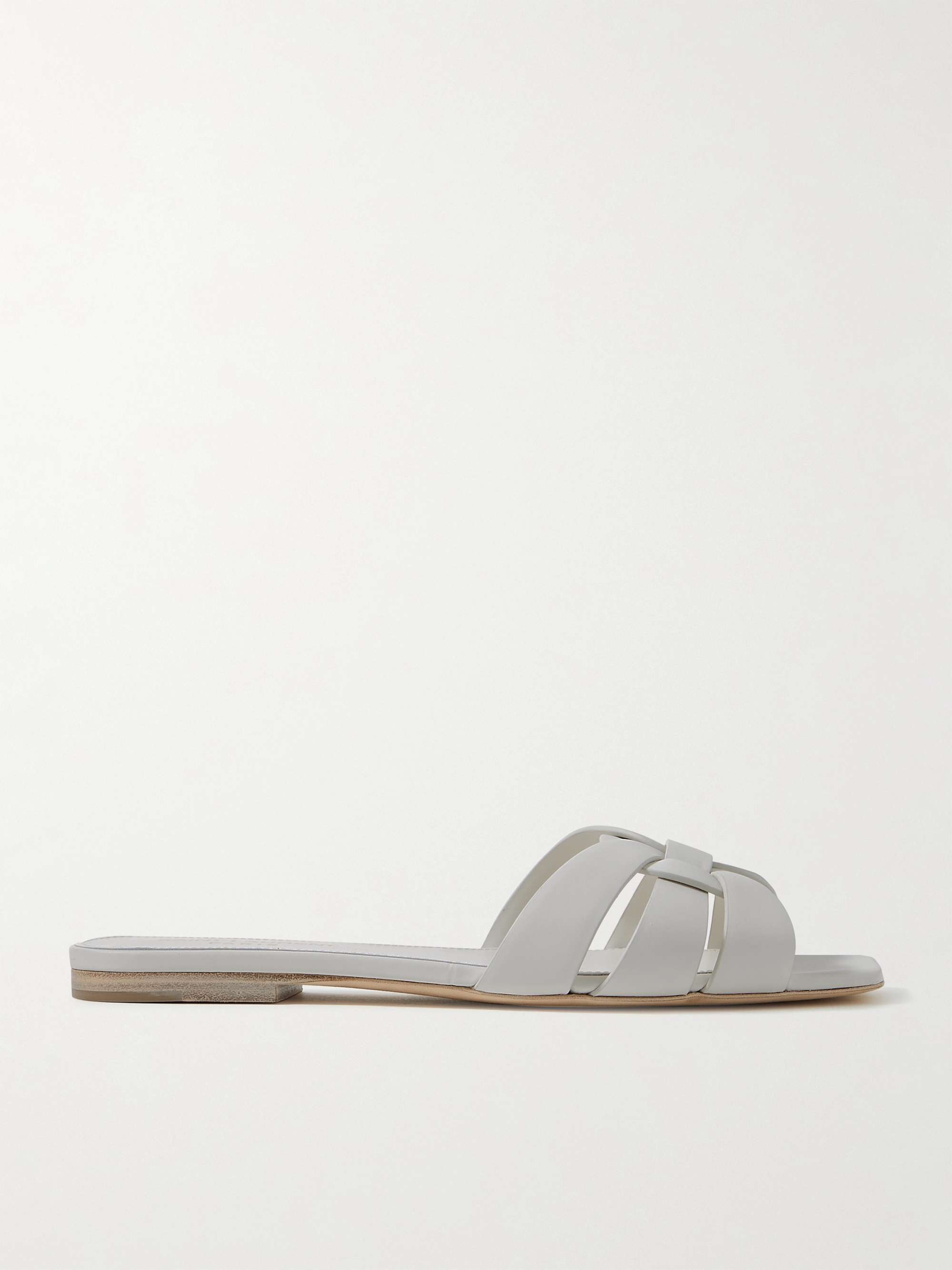 SAINT LAURENT Tribute woven leather slides