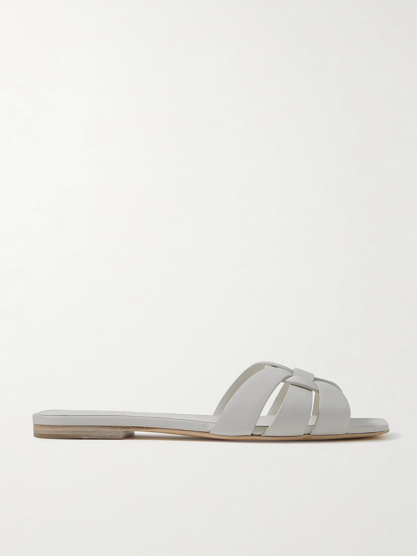 Tribute Leather Mules White