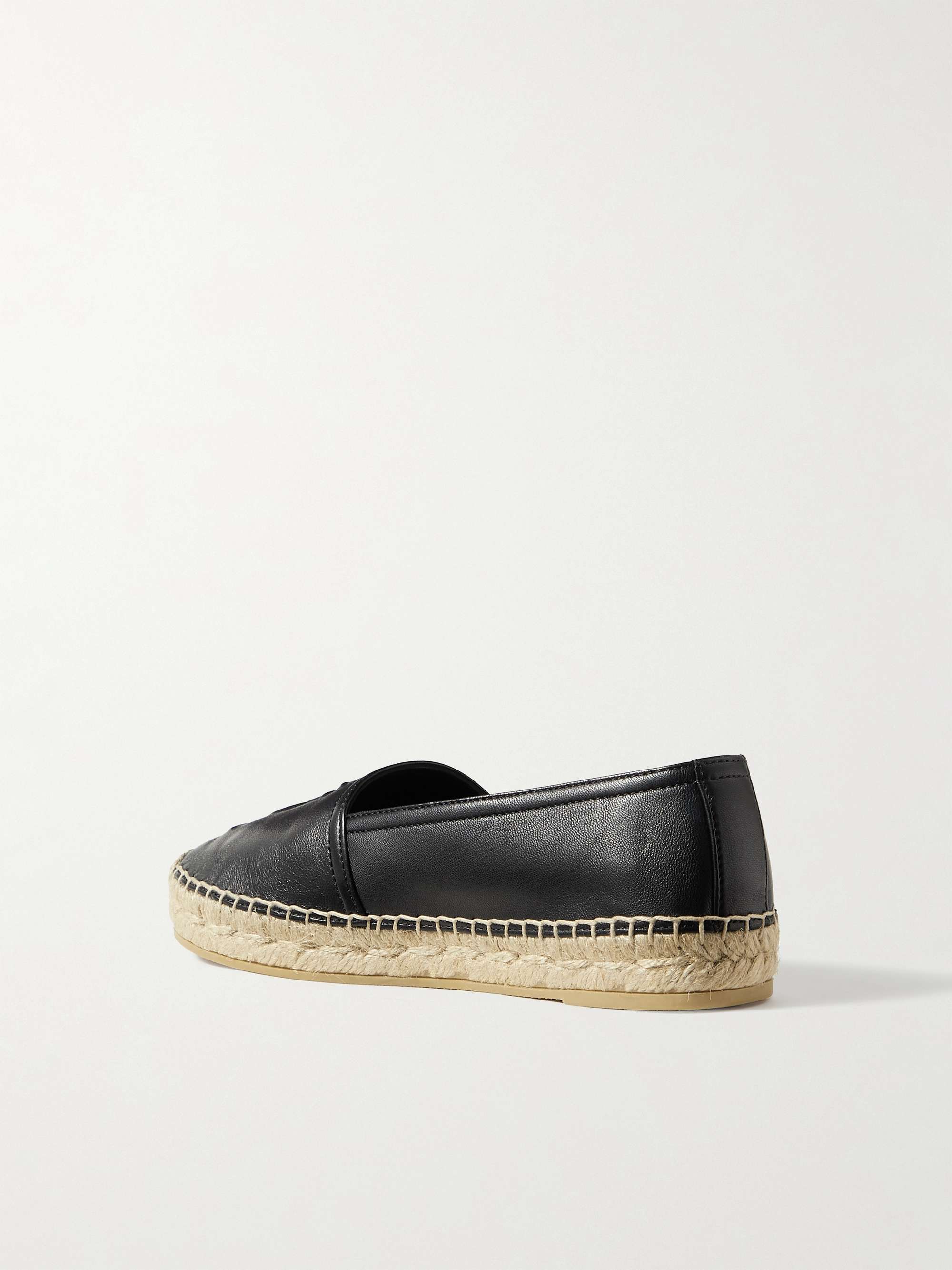 SAINT LAURENT Logo-embossed leather espadrilles