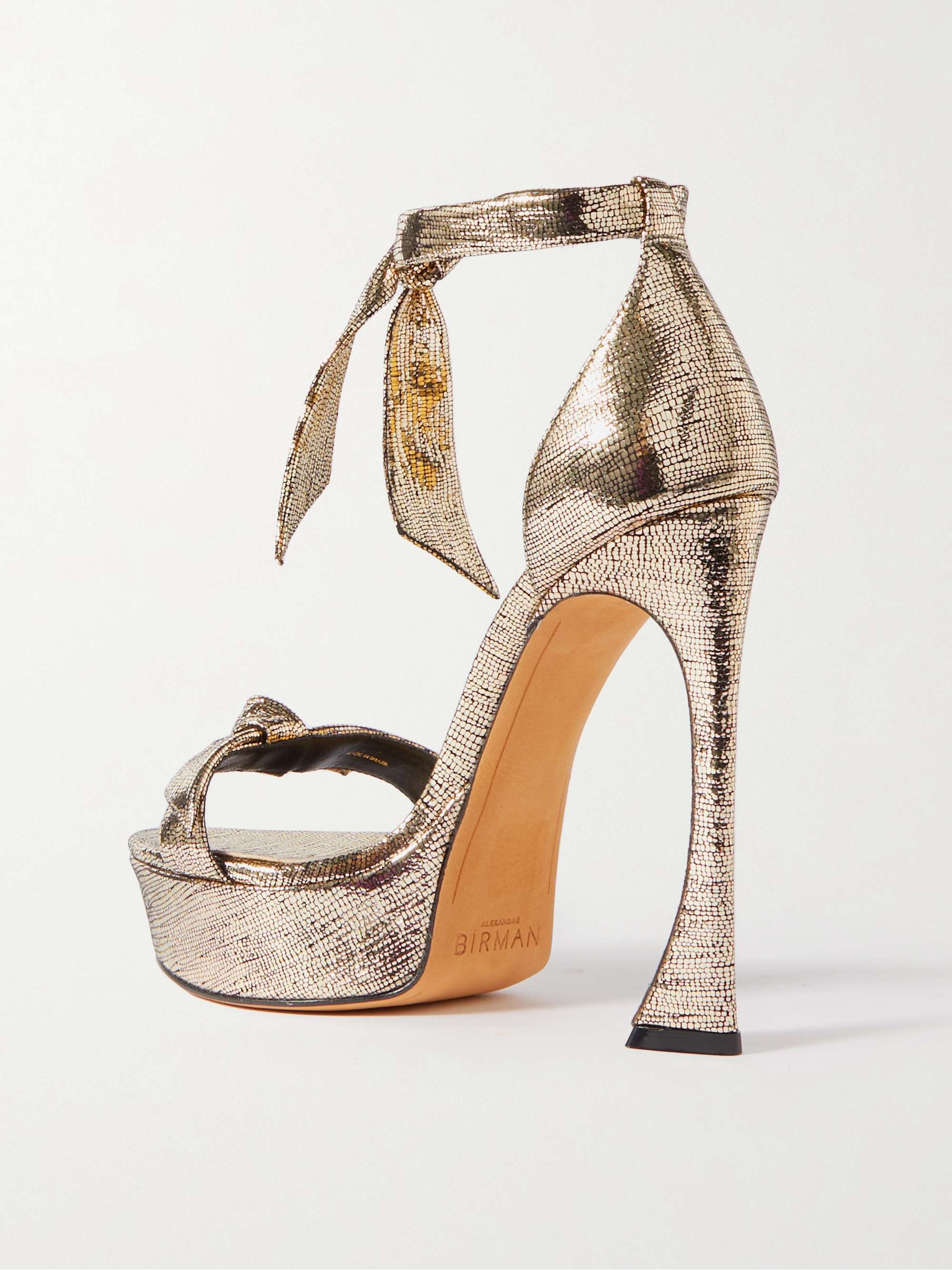 ALEXANDRE BIRMAN Clarita メタリックレザー プラットフォームサンダル
