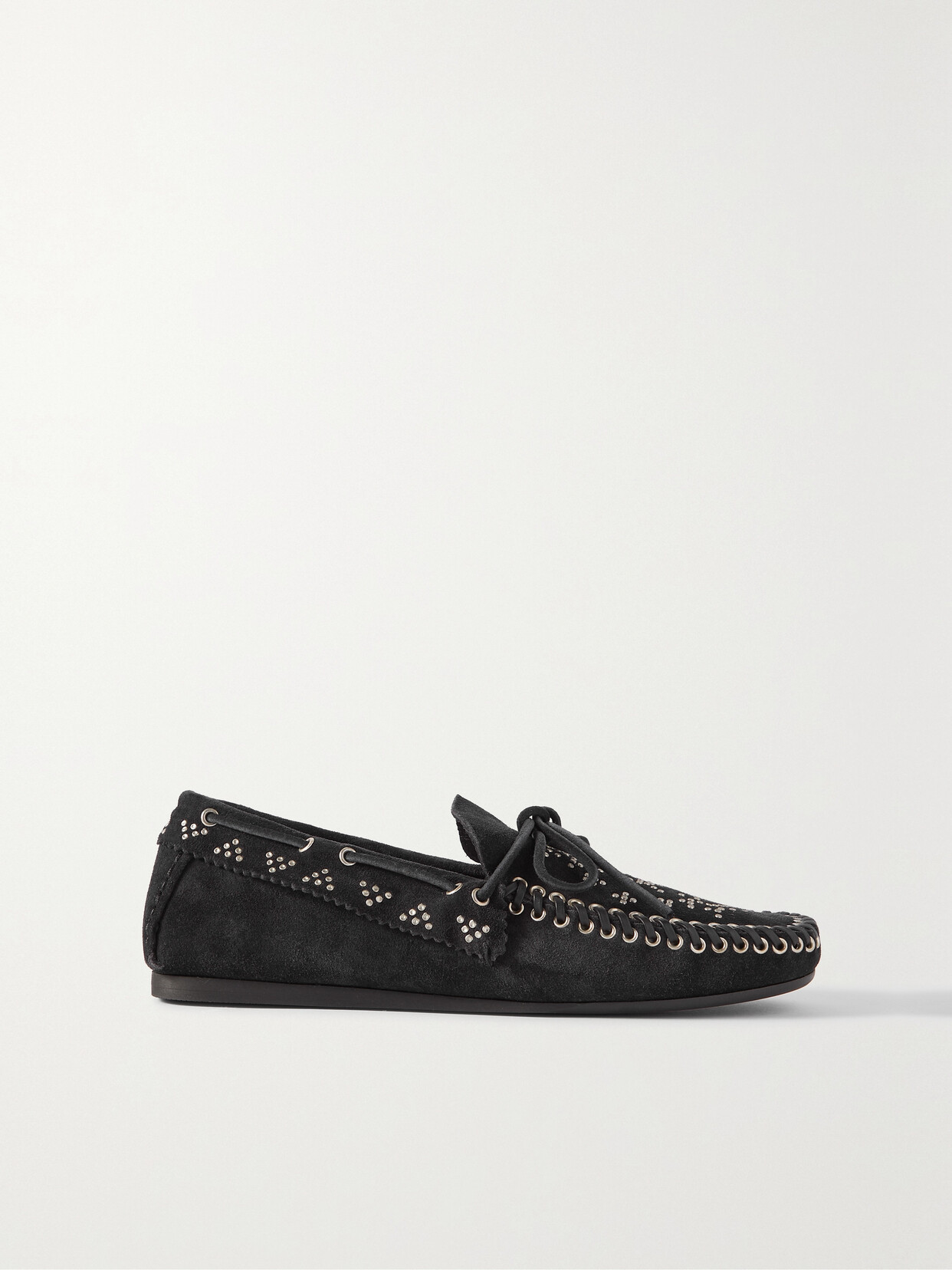 Isabel Marant - Freen Embellished Suede Loafers - Black