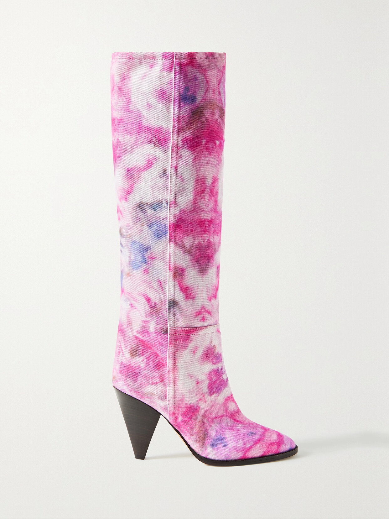 ISABEL MARANT RIRIO TIE-DYE DENIM KNEE BOOTS