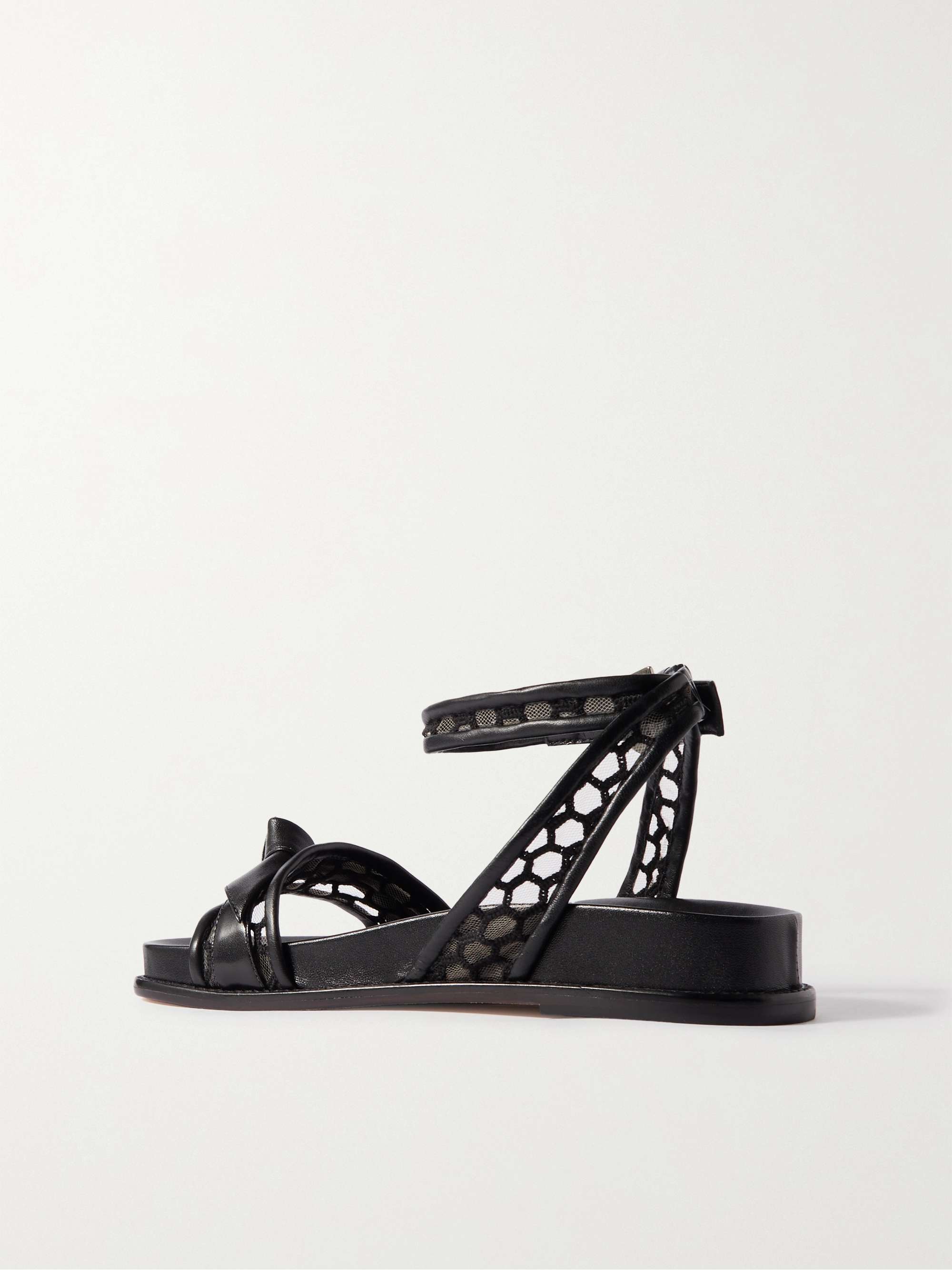 ALEXANDRE BIRMAN Clarita レザー サンダル リボン付き レーストリム