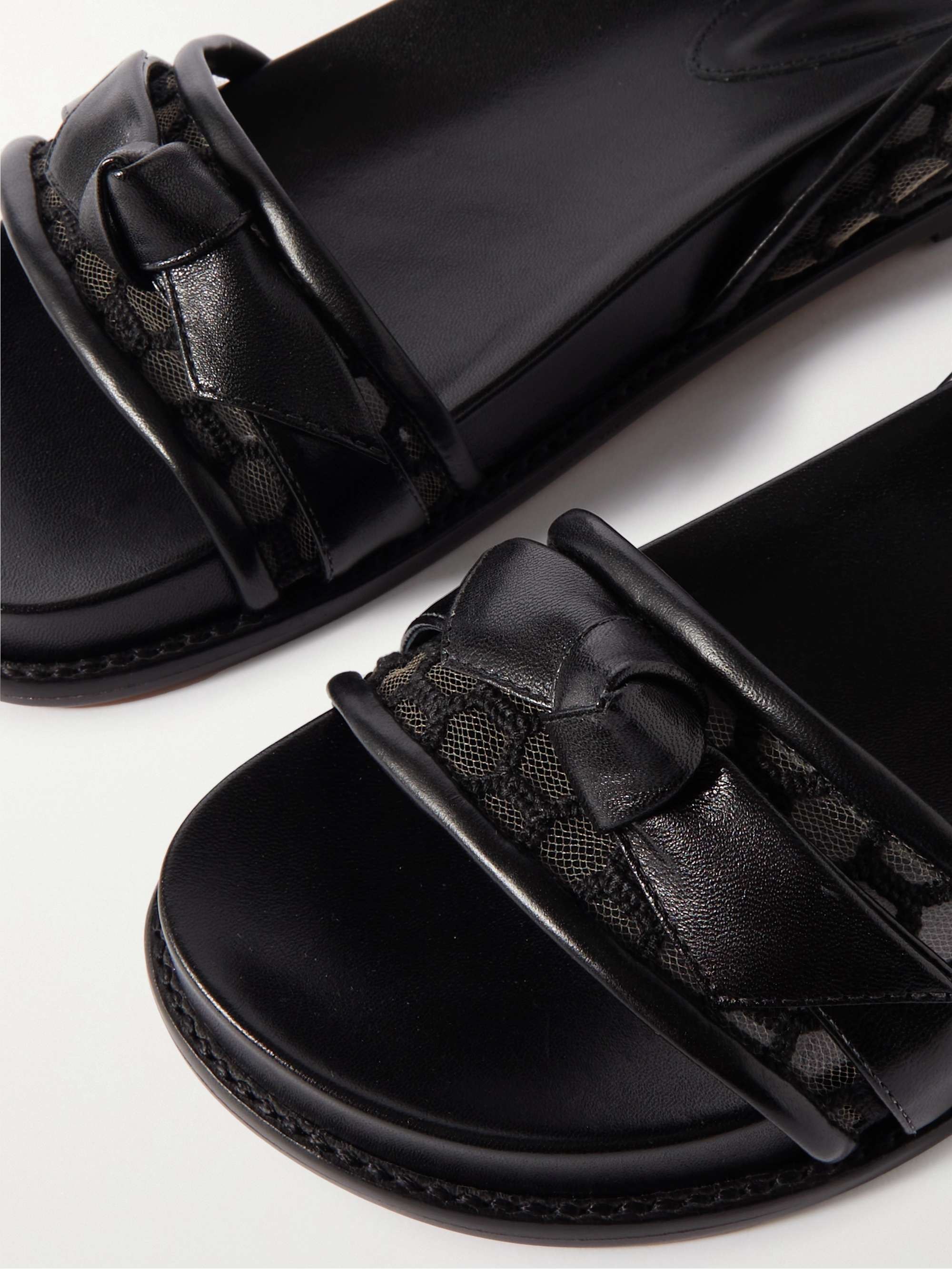 ALEXANDRE BIRMAN Clarita レザー サンダル リボン付き レーストリム