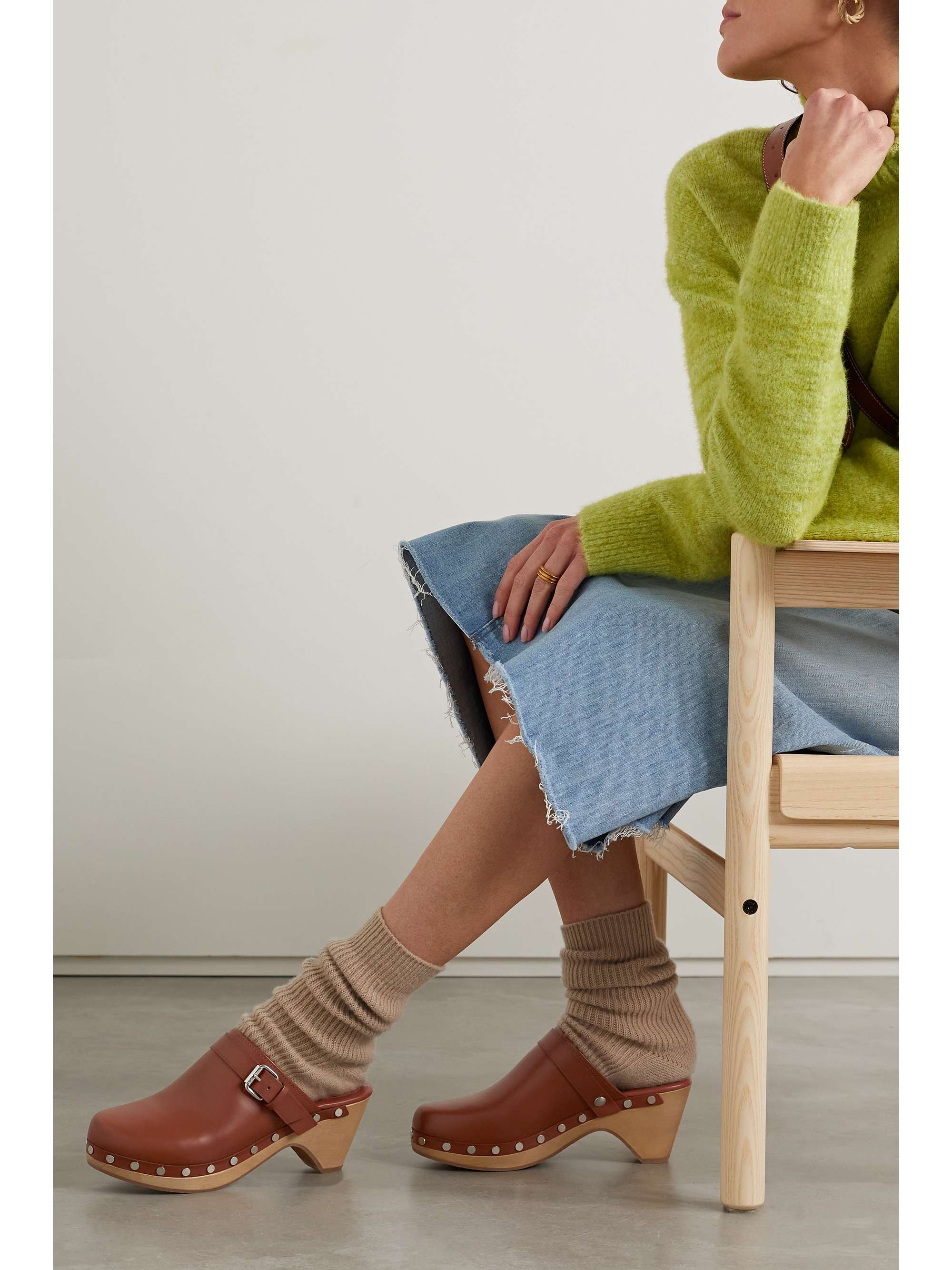 ISABEL MARANT Titya studded leather clogs