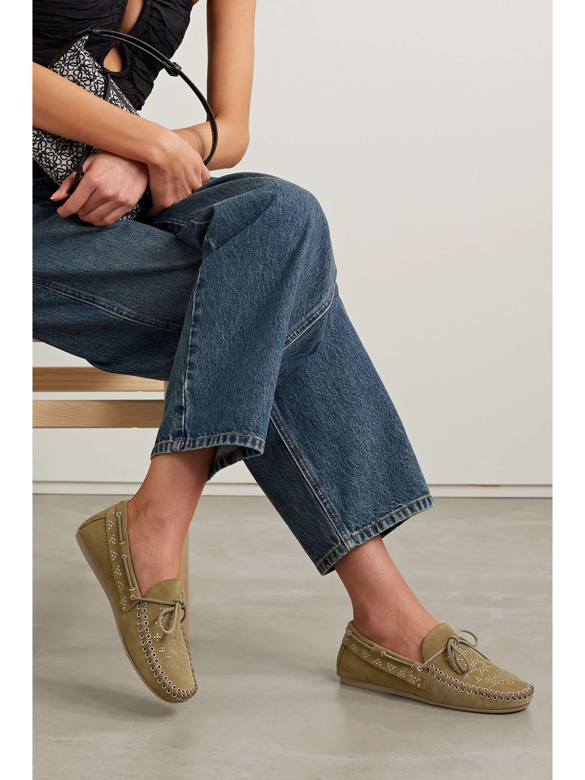 ISABEL MARANT Freen embellished suede loafers NET A PORTER