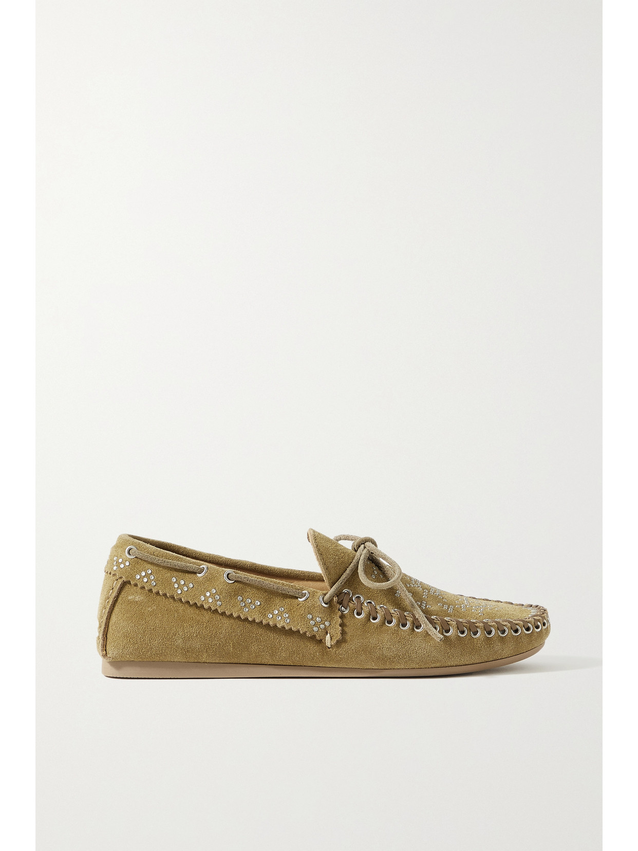 Isabel Marant - Freen Embellished Suede Loafers - Brown