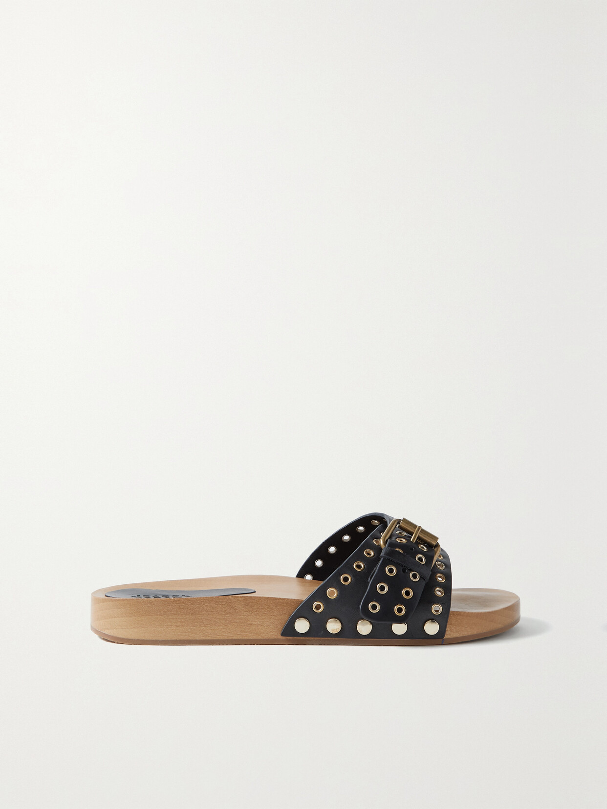 Isabel Marant - Jaso Embellished Leather Slides - Black