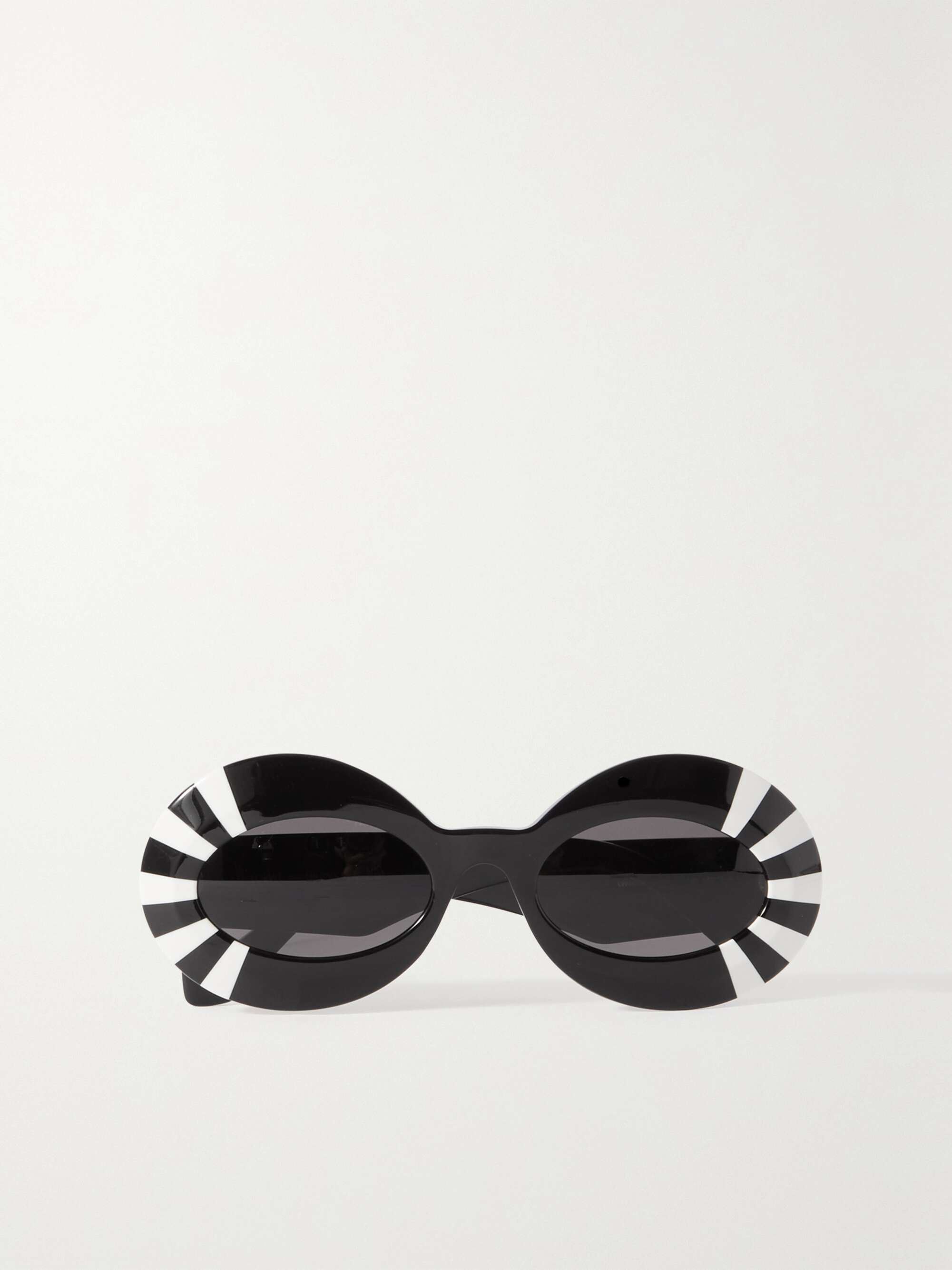 net-a-porter.com | Oversized oval-frame striped acetate sunglasses