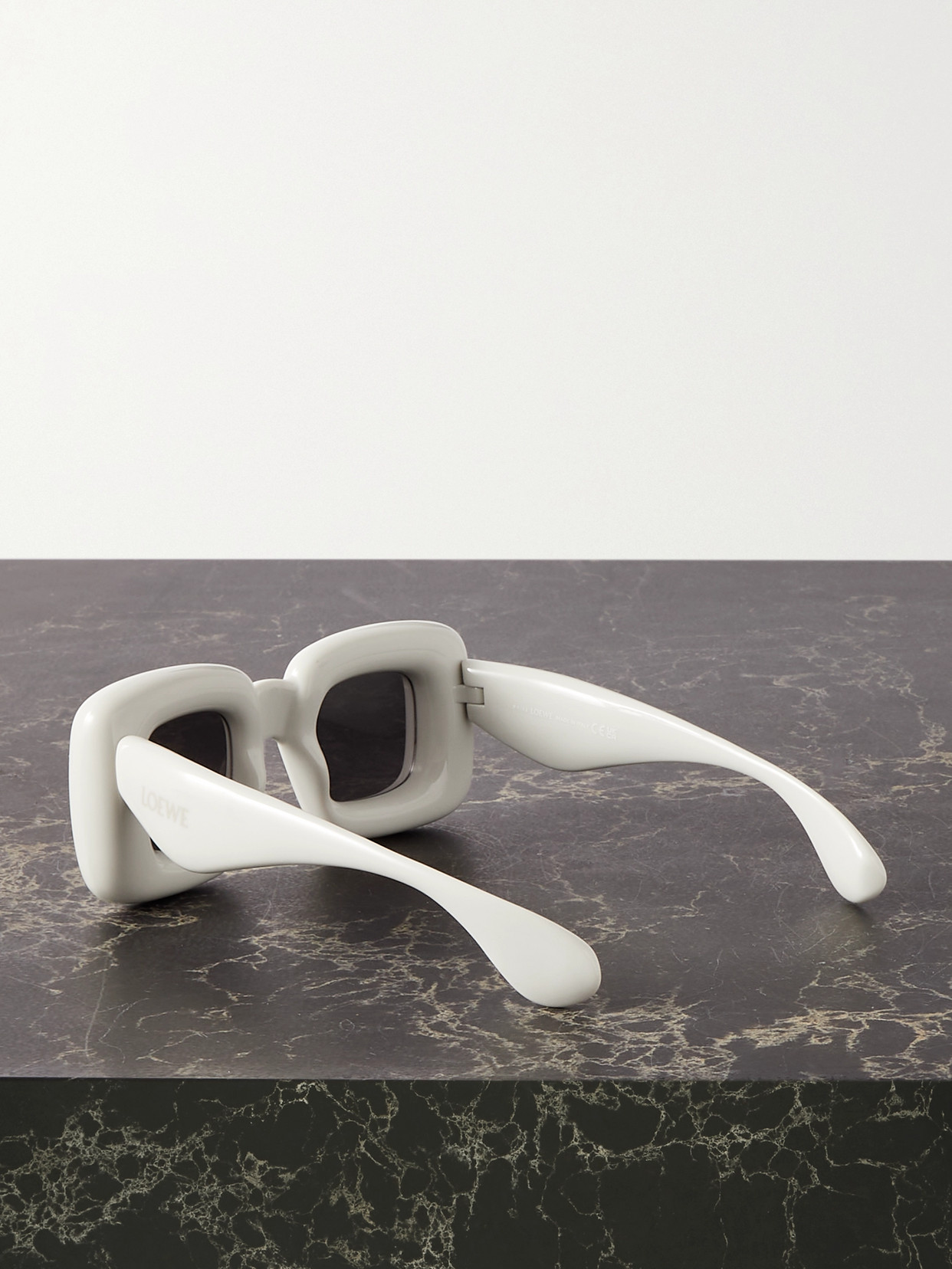 Shop Loewe Inflated Oversized Square-frame Acetate Sunglasses In White