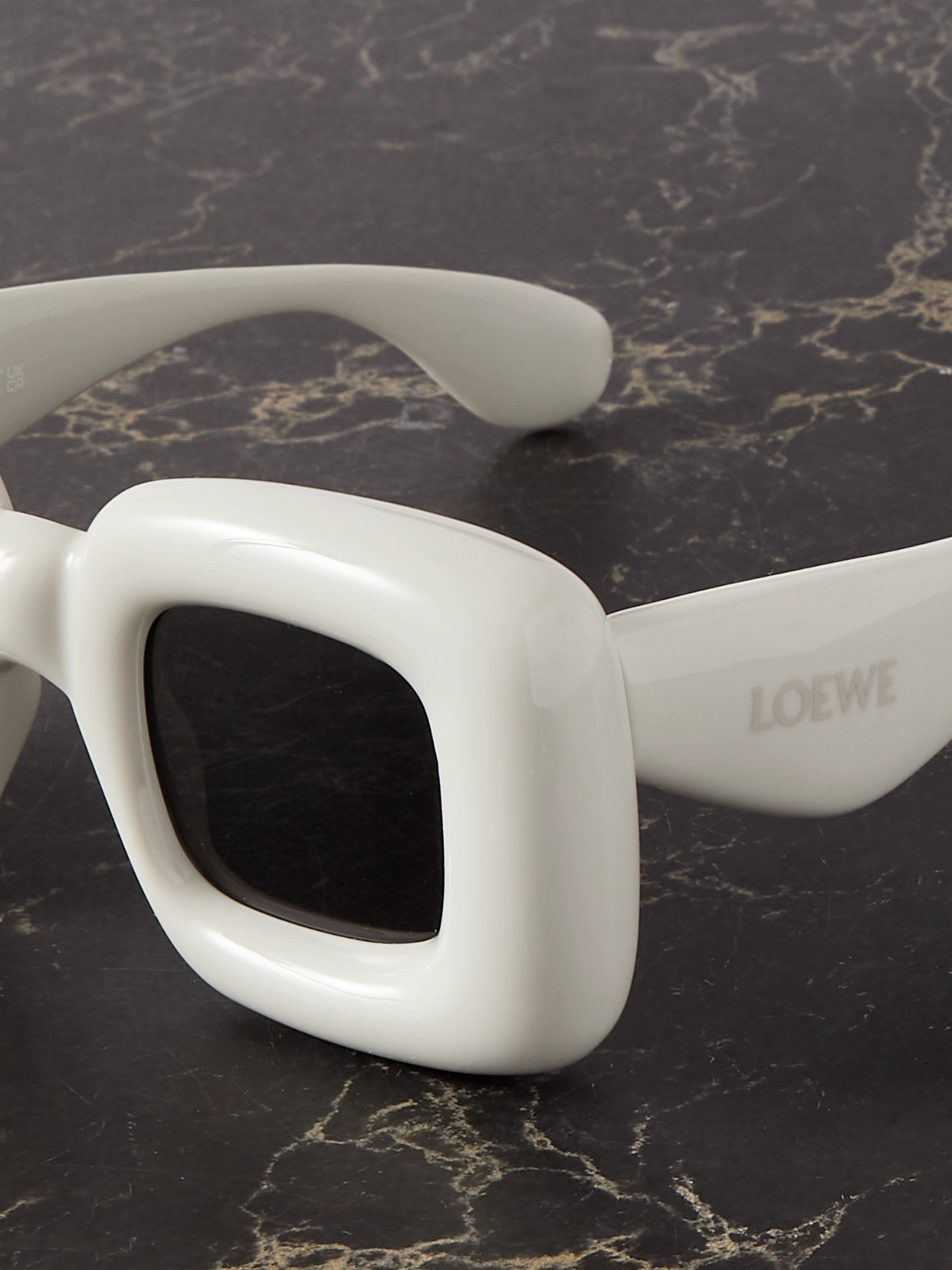 Shop Loewe Inflated Oversized Square-frame Acetate Sunglasses In White