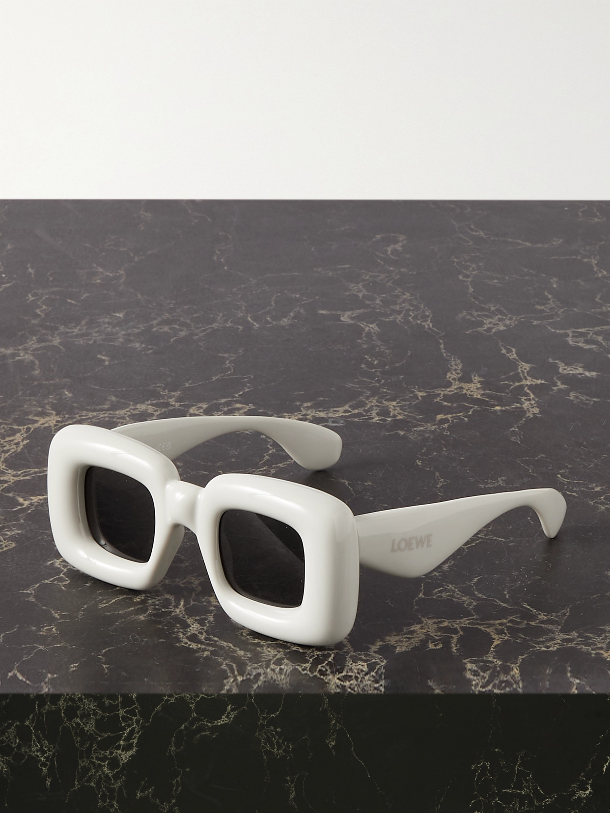 Shop Loewe Inflated Oversized Square-frame Acetate Sunglasses In White